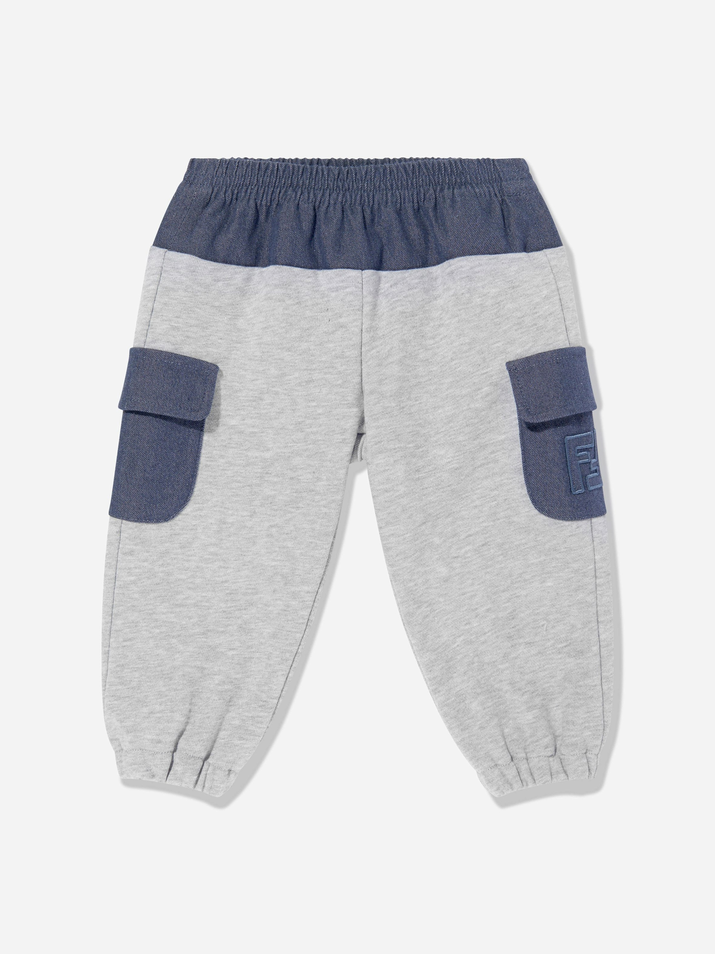 Fendi Kids Boys Grey Fendi Baby Denim And Jersey Joggers In - 18 Mths