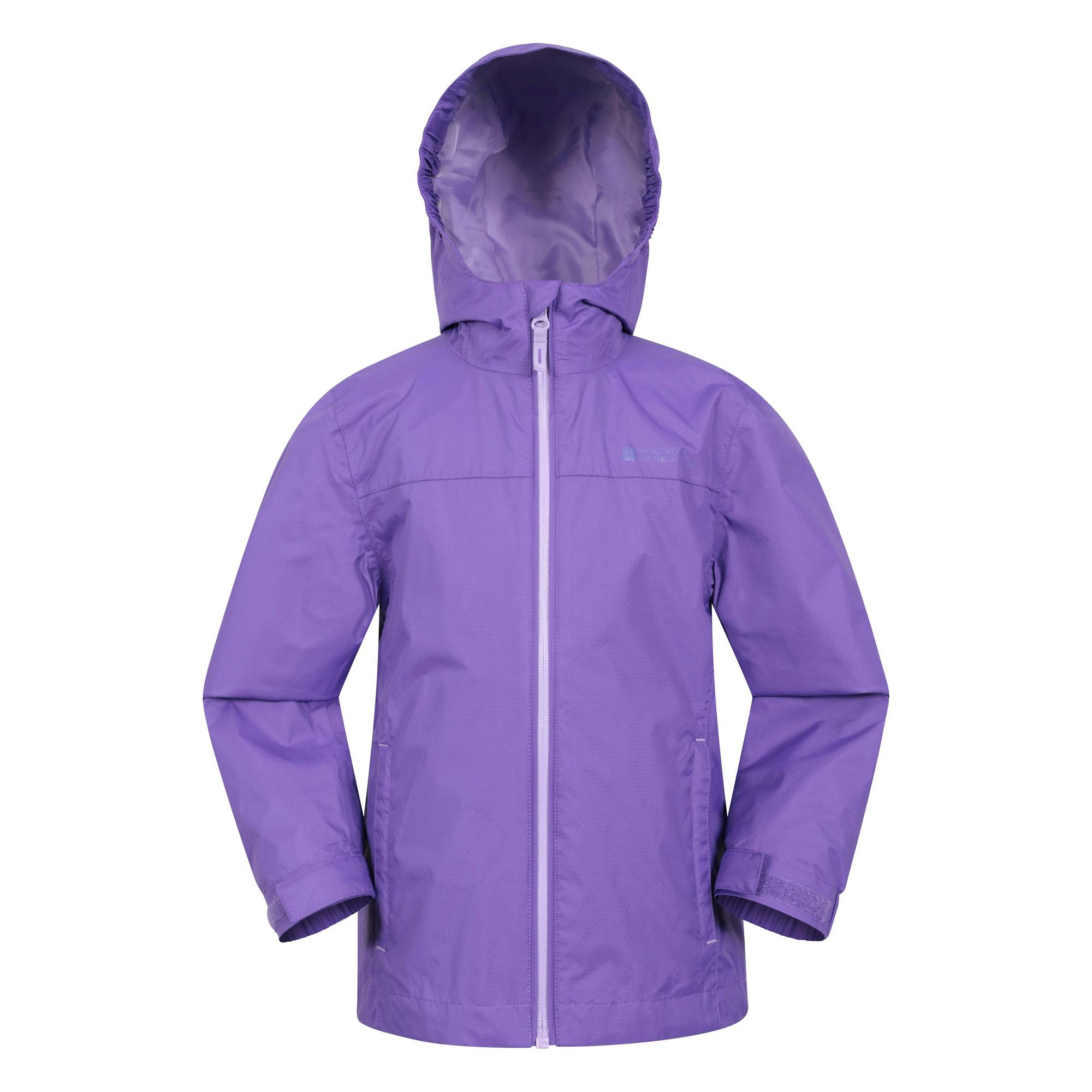 Mountain Warehouse Purple Childrens/Kids Torrent Taped Seam Waterproof Jacket - 13 Years - 100% Nylon
