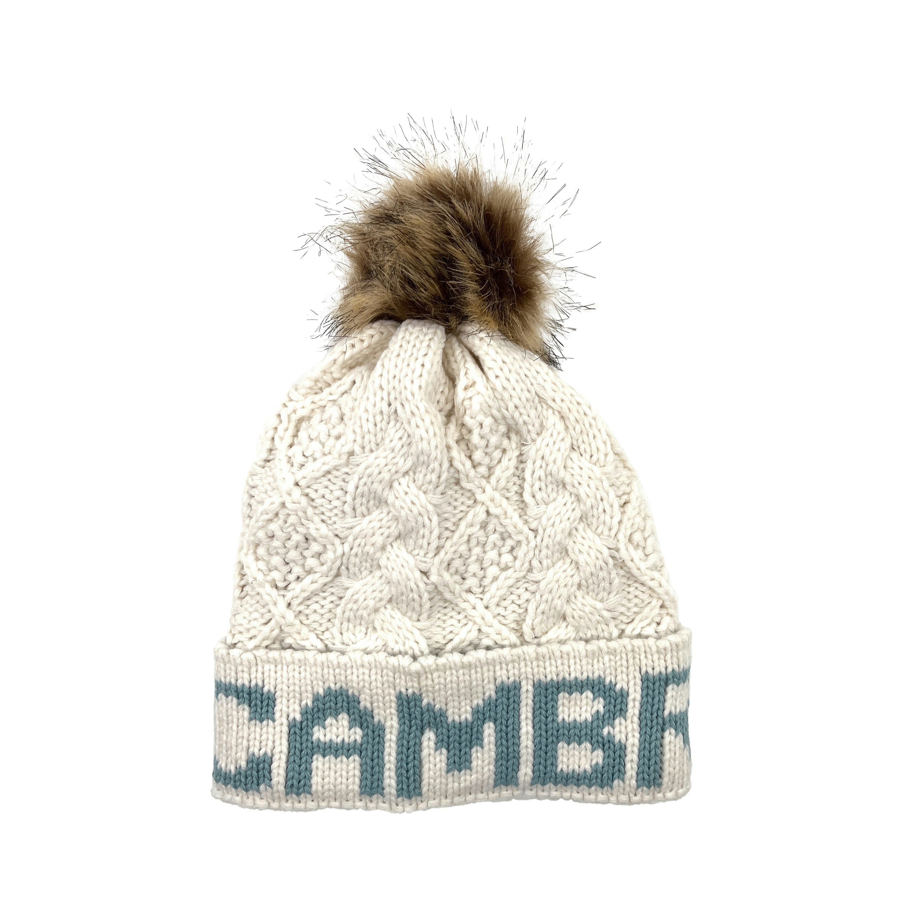 Aran Traditions Aran Diamond Cable Cambridge Pom Pom Hat