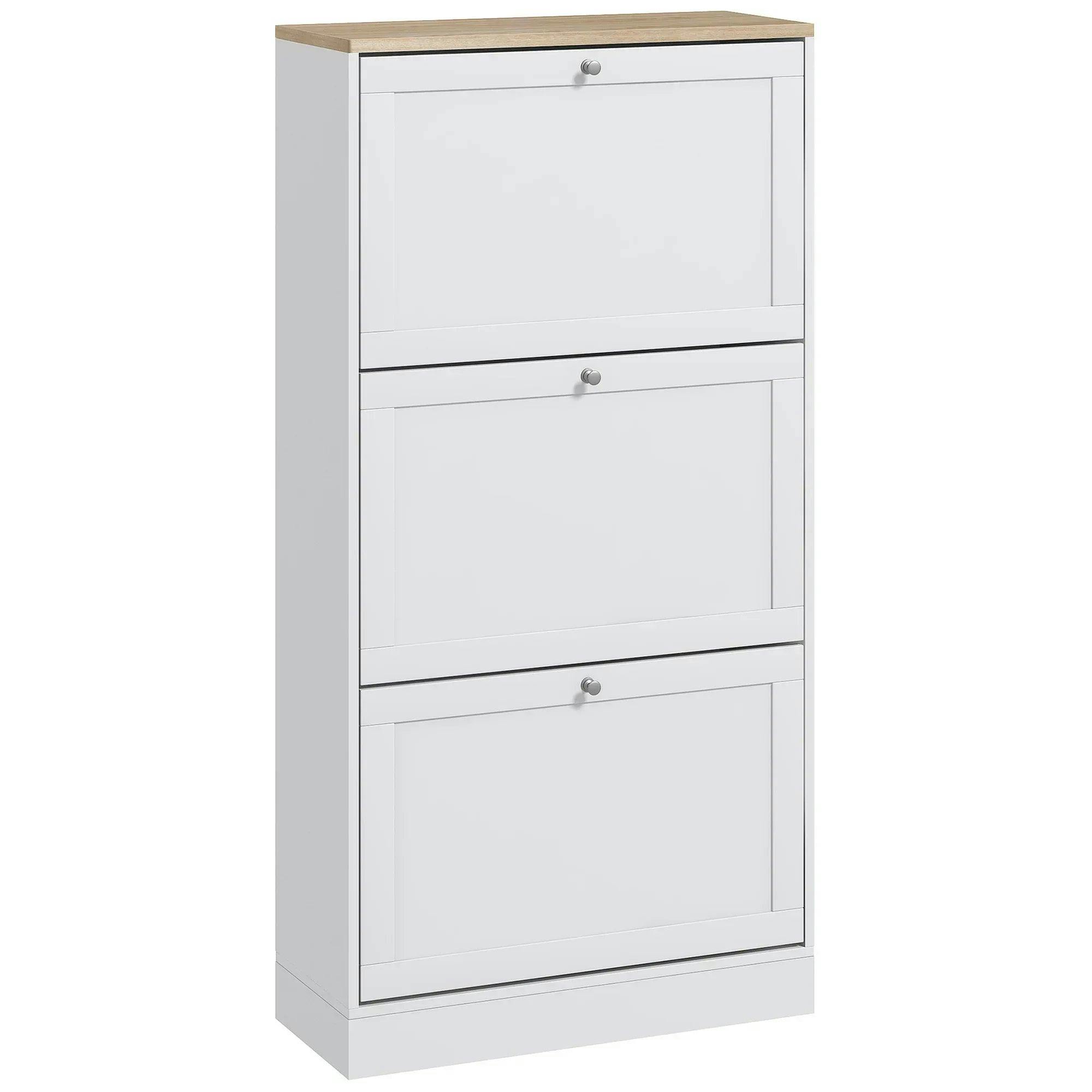 Bobobiy White Modern Compact Three-Drawer Shoe Storage Cabinet - Image 6