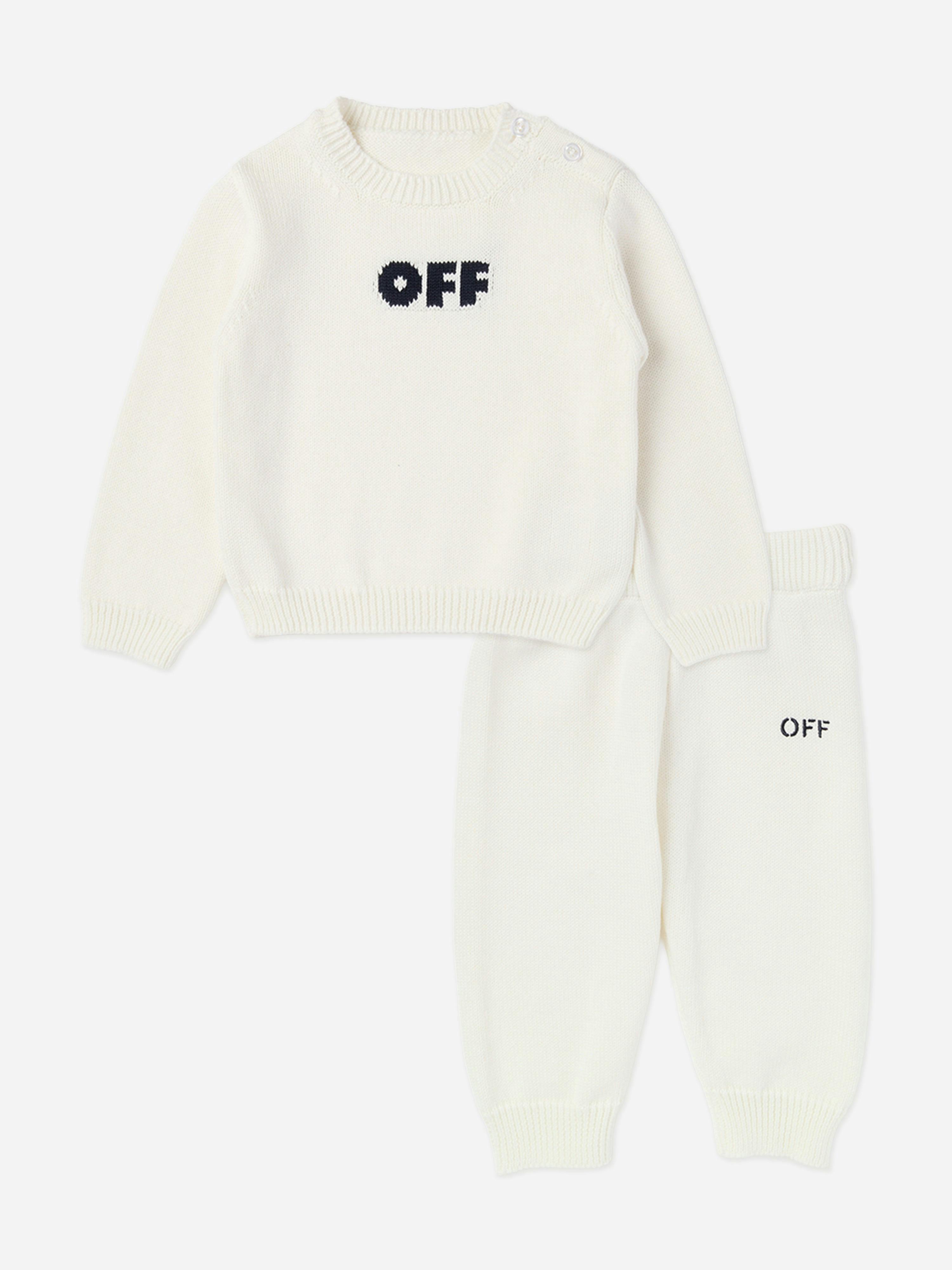 Off-White White Off- Baby Off Knit Tracksuit In - 18 Months