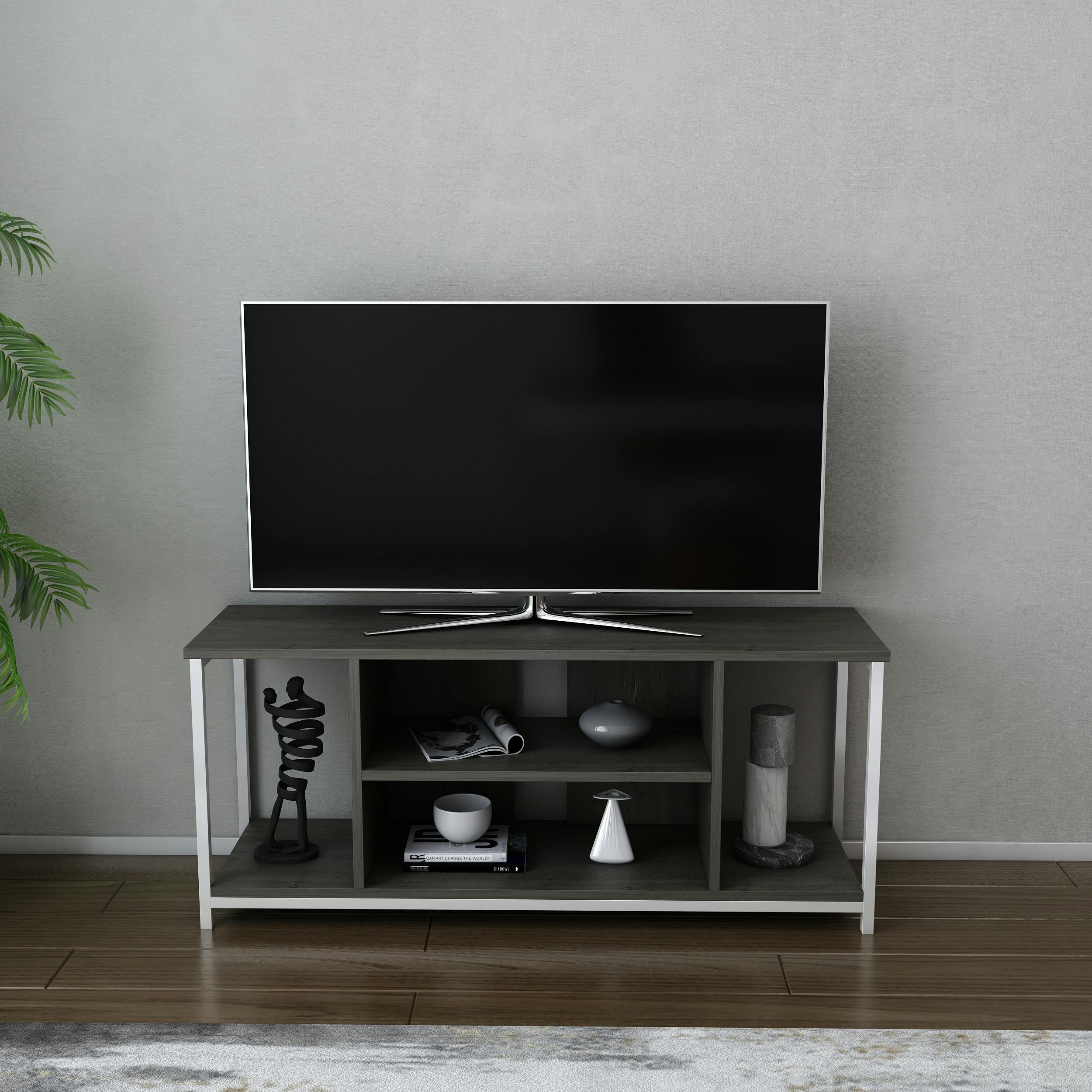 Decorotika White Rinaldo Modern Tv Stand Tv Cabinet For Tv's Up To 55" - Wenge