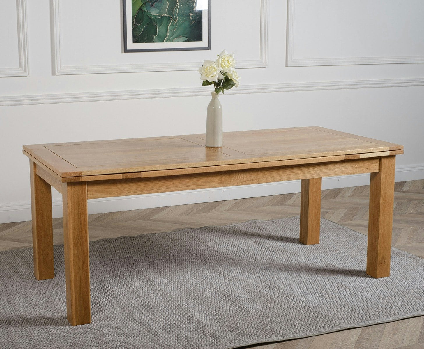 Rackhams Brown Richmond Solid Oak Extendable Dining Table - 200 To 280Cm - Matte Laquer - 1