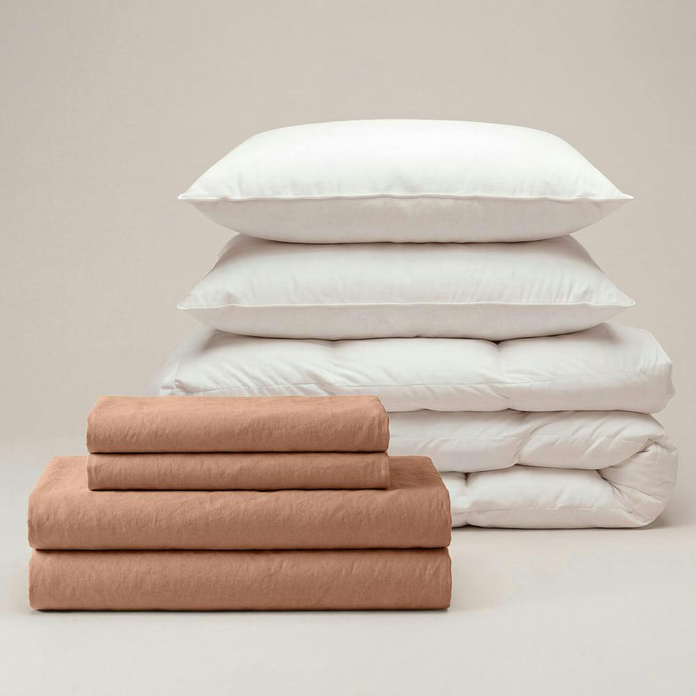 Bedable Brown Percale Move-In Bedding Set - King - King