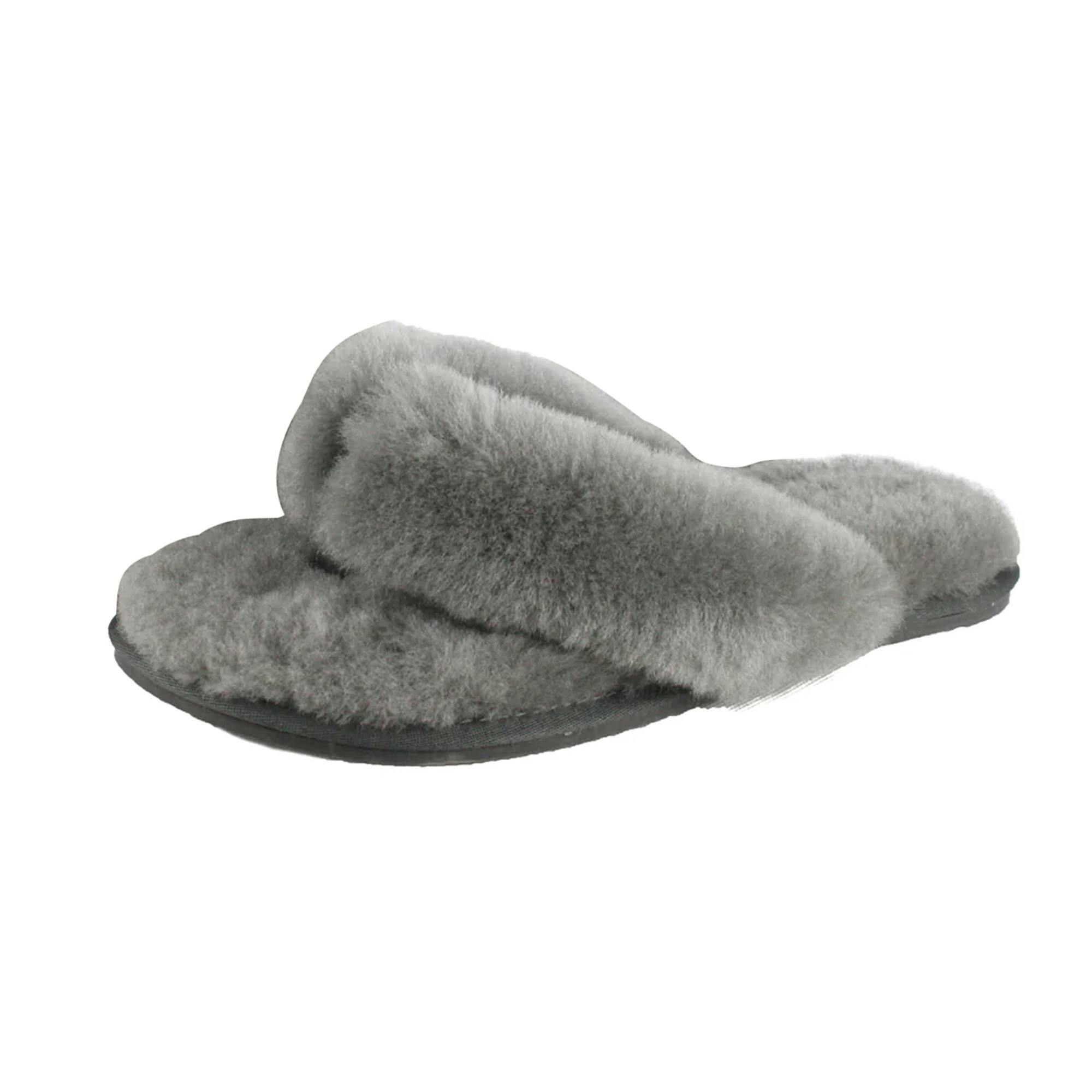 Eastern Counties Leather Women's Grey Sheepskin Flip Flops - 9 Uk - 90% Sheepskin/10% Rubber