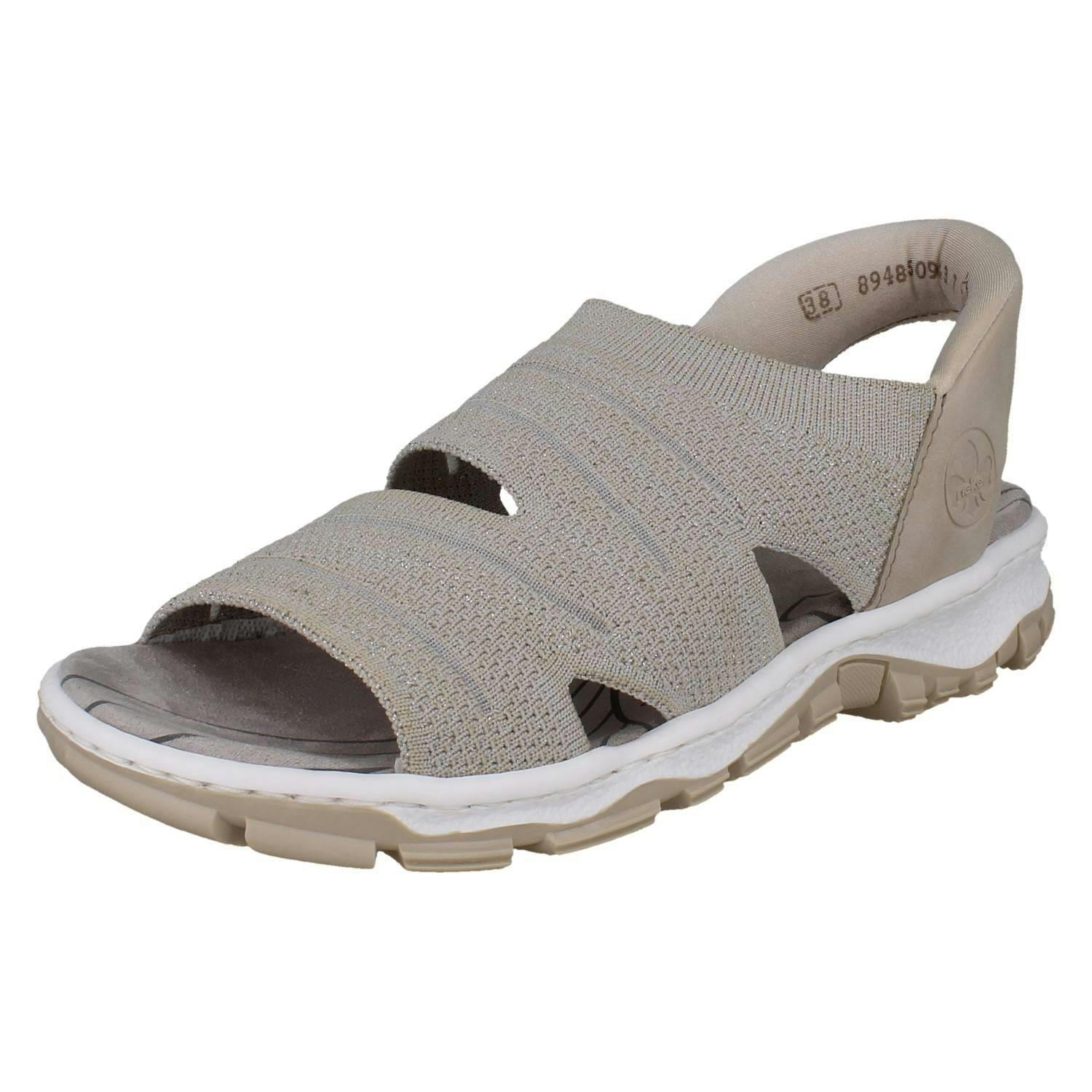 Rieker Women's Beige Ready2go Slip On Sandals 68895 - Uk 6