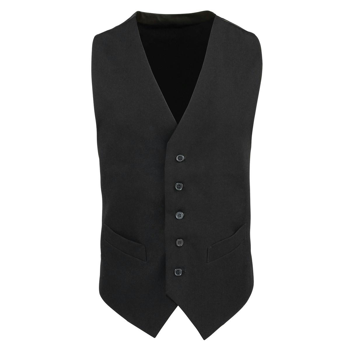 Premier (S, Black) Mens Lined Waistcoat - Image 3