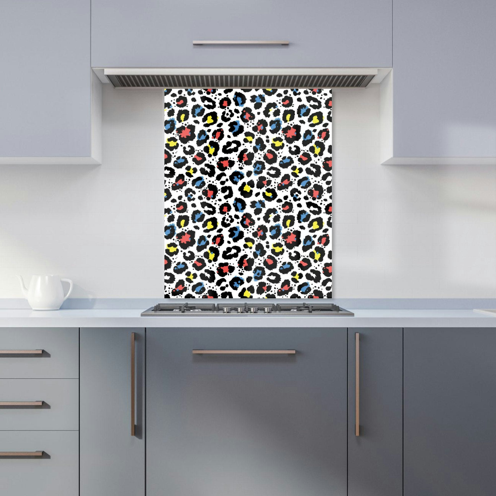 Warren Reed - Designer Coloured Leopard Print Kitchen Splashback - W600mm X H750mm