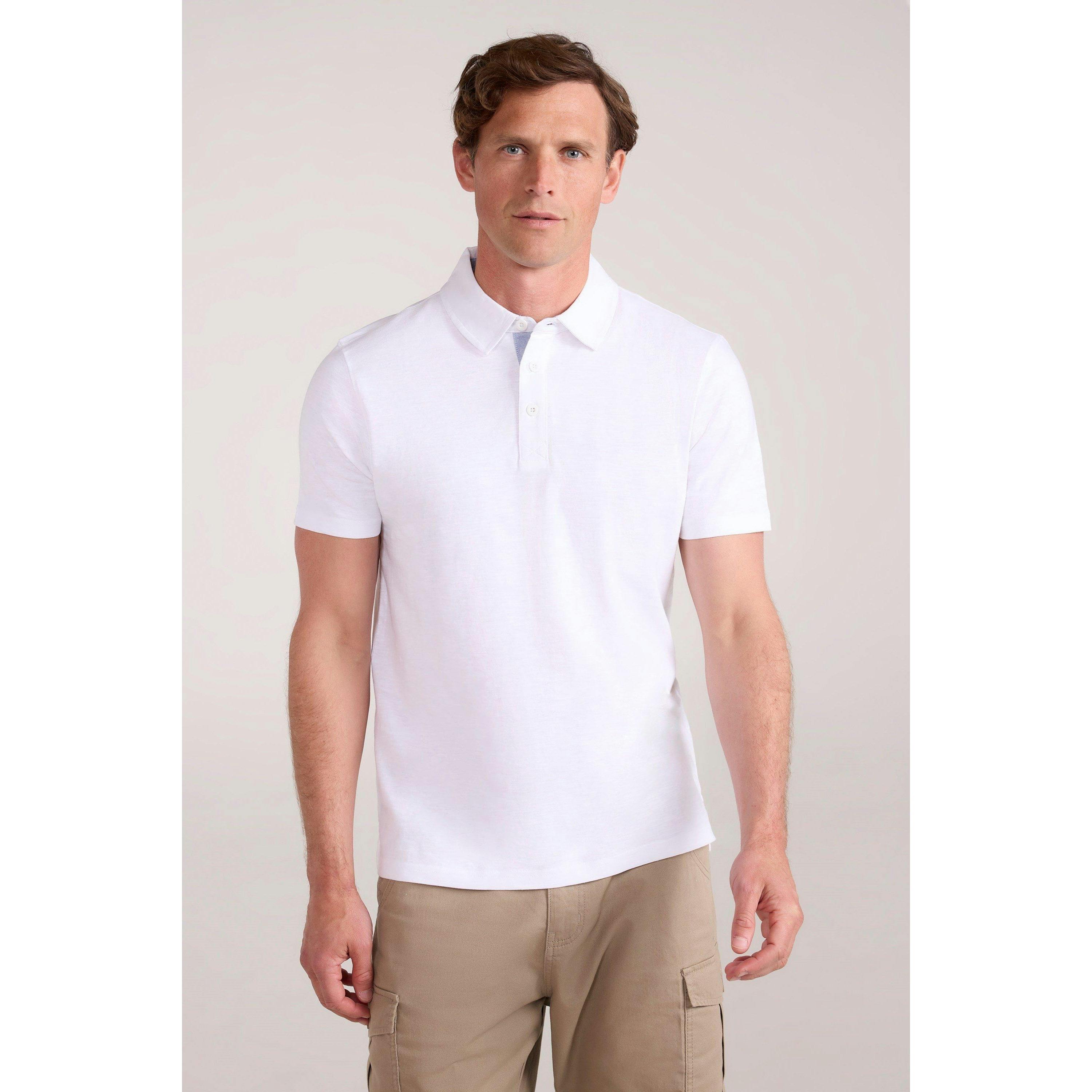 Mountain Warehouse Men's White Hasst Ii Organic Polo Shirt - 3XL - 100% Cotton