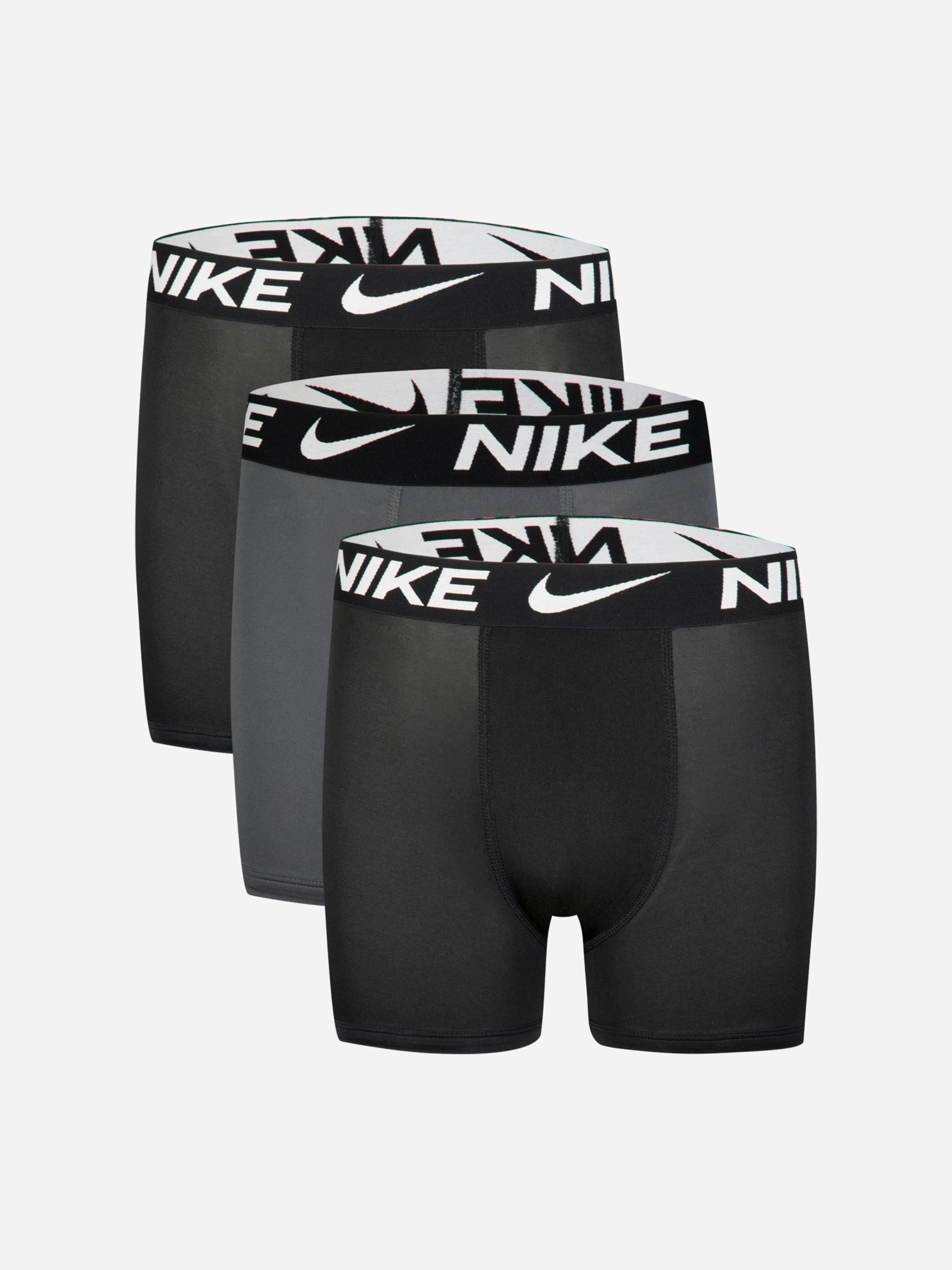 Nike Boys Black Essential Micro 3 Pack Boxer Shorts Set In - 8 - 10 Yrs