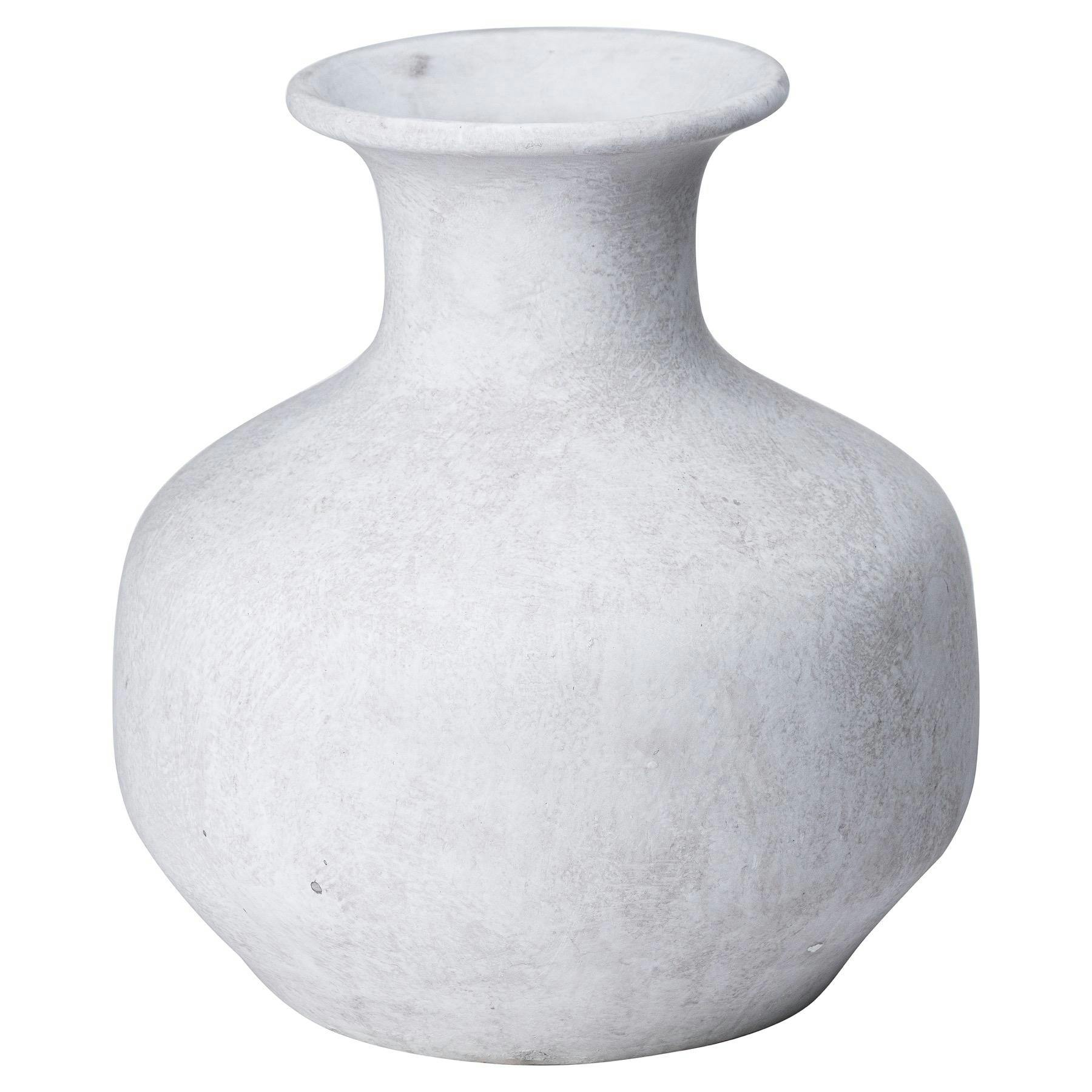 Hill Interiors Darcy Squat Vase - Stone - 26Cm X 24Cm X 24Cm - Stone - 100% Mixed