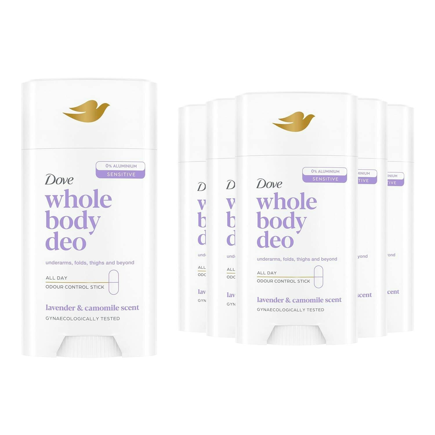 Dove Unisex Multicolor Whole Body Deodorant Stick Long Lasting Lavender & Camomile 75Ml, 6Pk | Size: 75Ml - Image 3