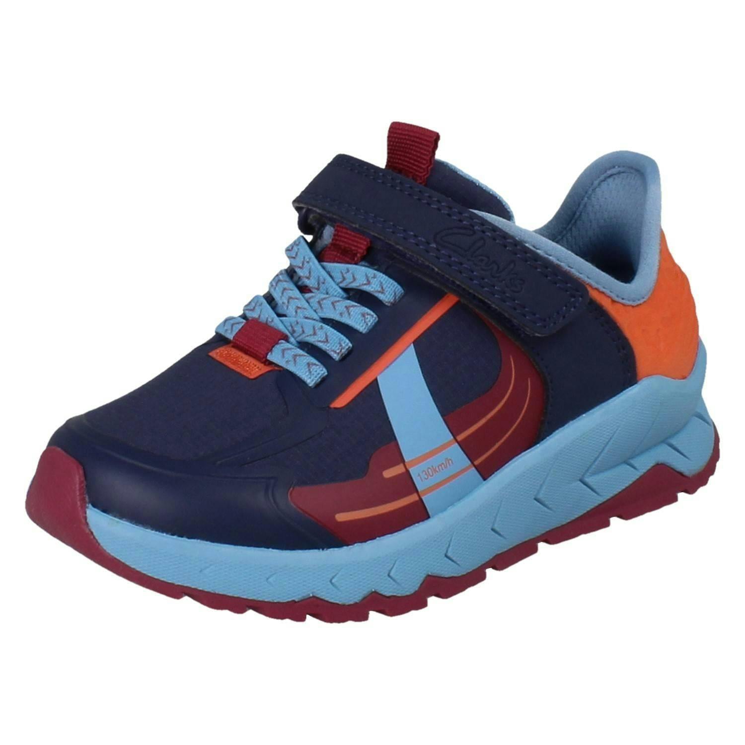 Clarks Light Kids Playprints Colour-Pop Cheetah Sporty Trainers Selva Lane - Navy Combination - Uk 12.5 Child - F
