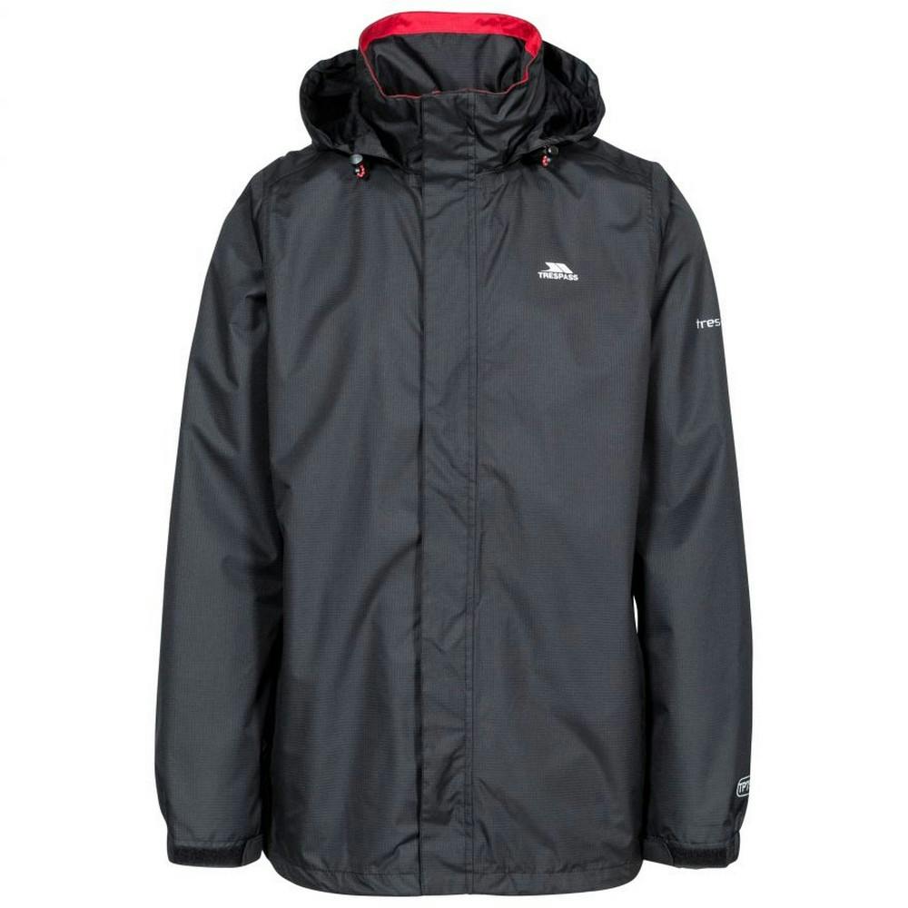 Trespass Men's Black Fraser Ii Waterproof Jacket - Xs - 100% Polyester