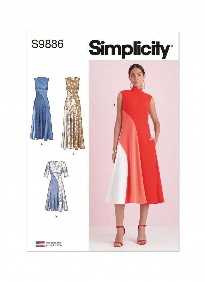 Simplicity Women's Sewing Pattern 9886, Dresses For D5 (4-6-8-10-12) - Intermediate - D5 (4-6-8-10-12)