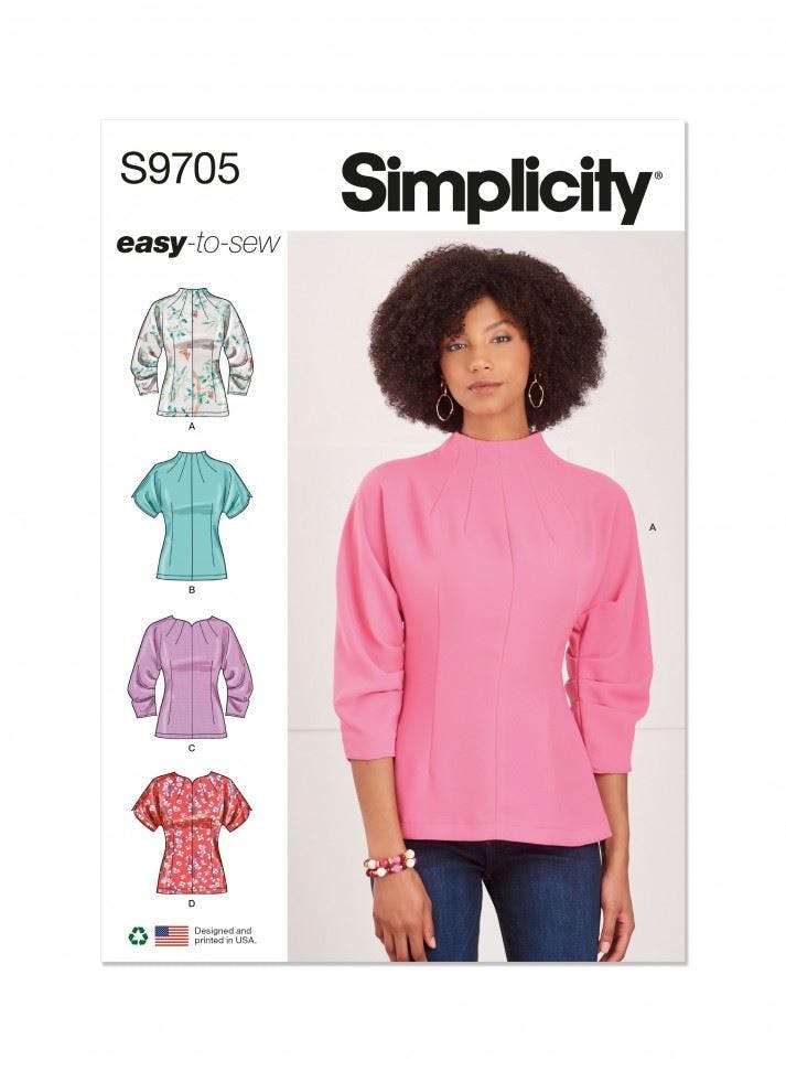 Simplicity Women's Sewing Pattern 9705, Tops For H5 (6-8-10-12-14) - Easy - H5 (6-8-10-12-14)