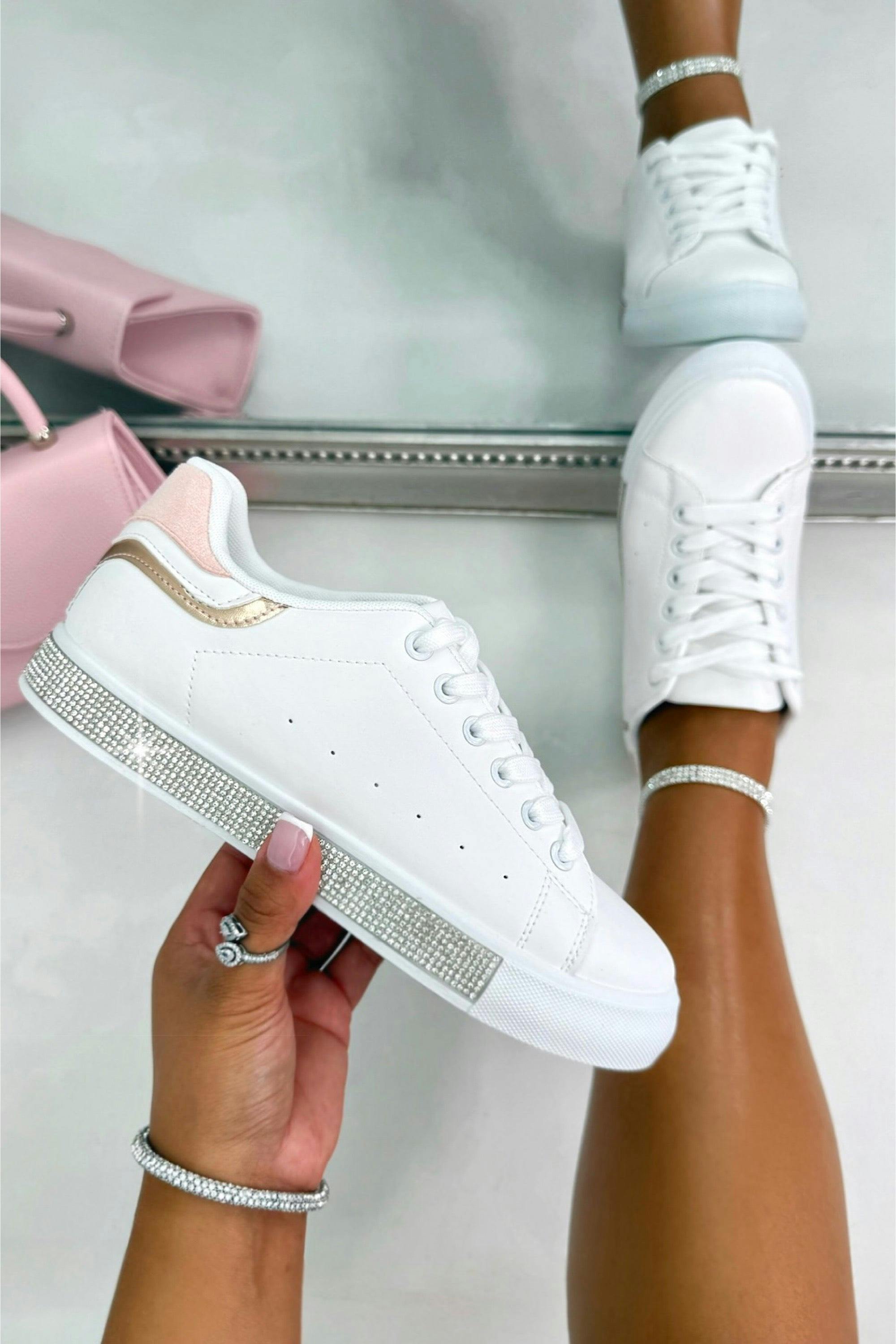 Love Lemonade Women's Pink Crystal Deluxe Trim Trainers Special Edition - Uk 5 - Eu 38 - Us 7