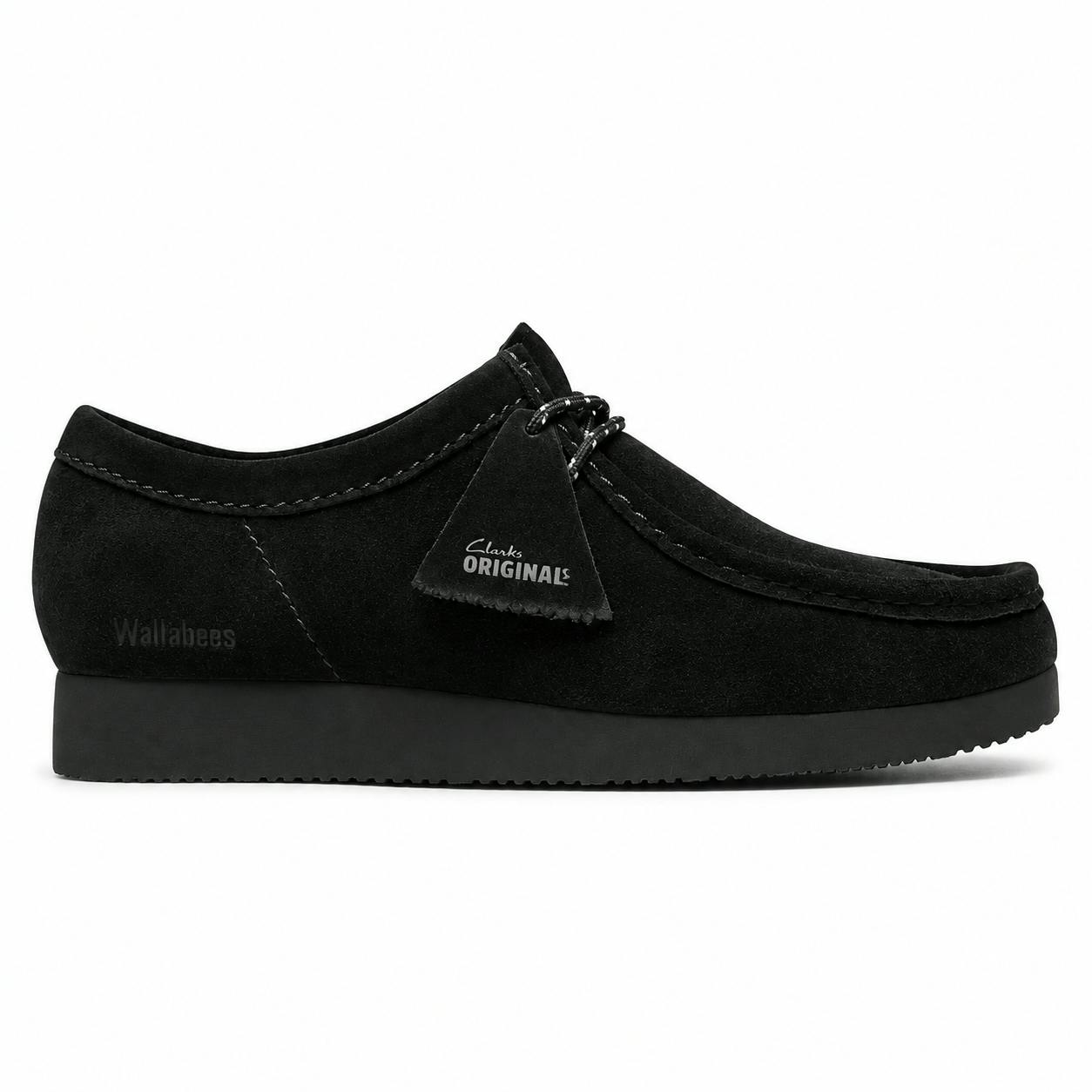 Clarks Originals Black Wallabee Lite Shoes Suede - Uk 8