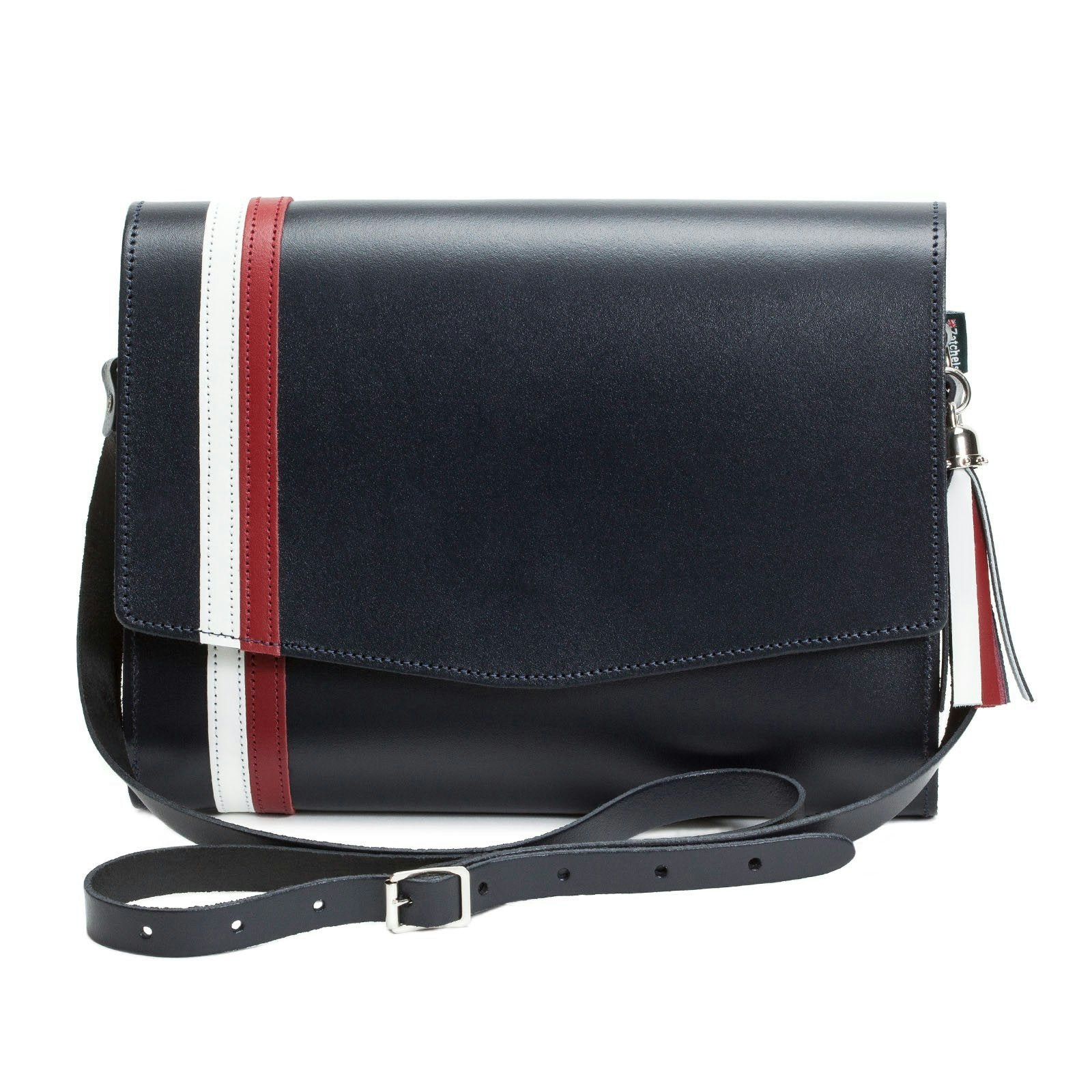 Zatchels Red/White Leather Shoulder Bag - British Edit