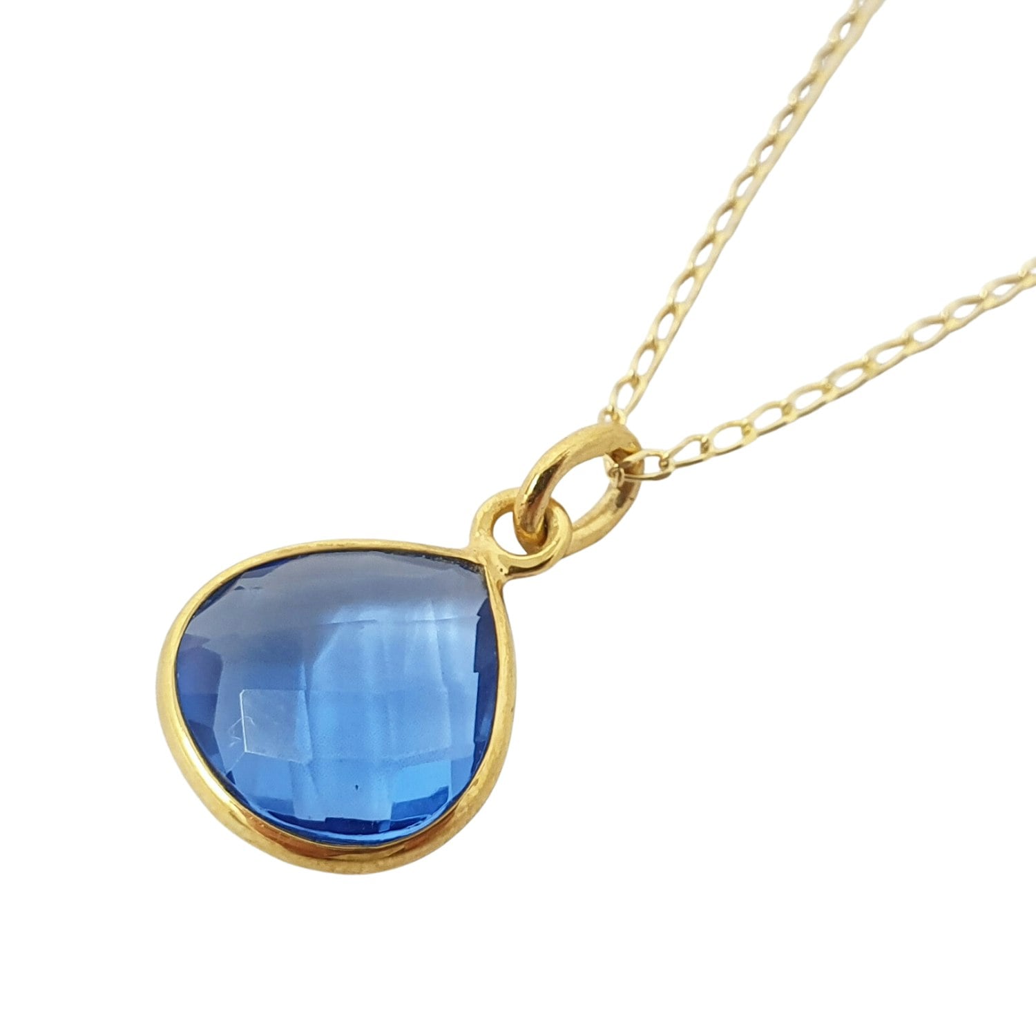 Harfi Blue Topaz December Birthstone Charm Necklace