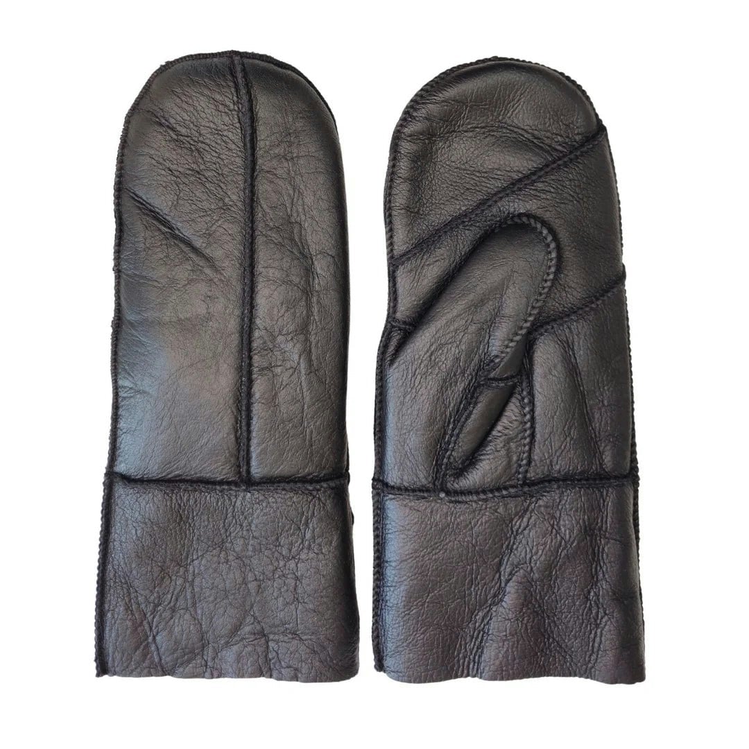 Infinity Leather Women's Black ’S Premium Leather Shearling Wool Lining Gloves - Small