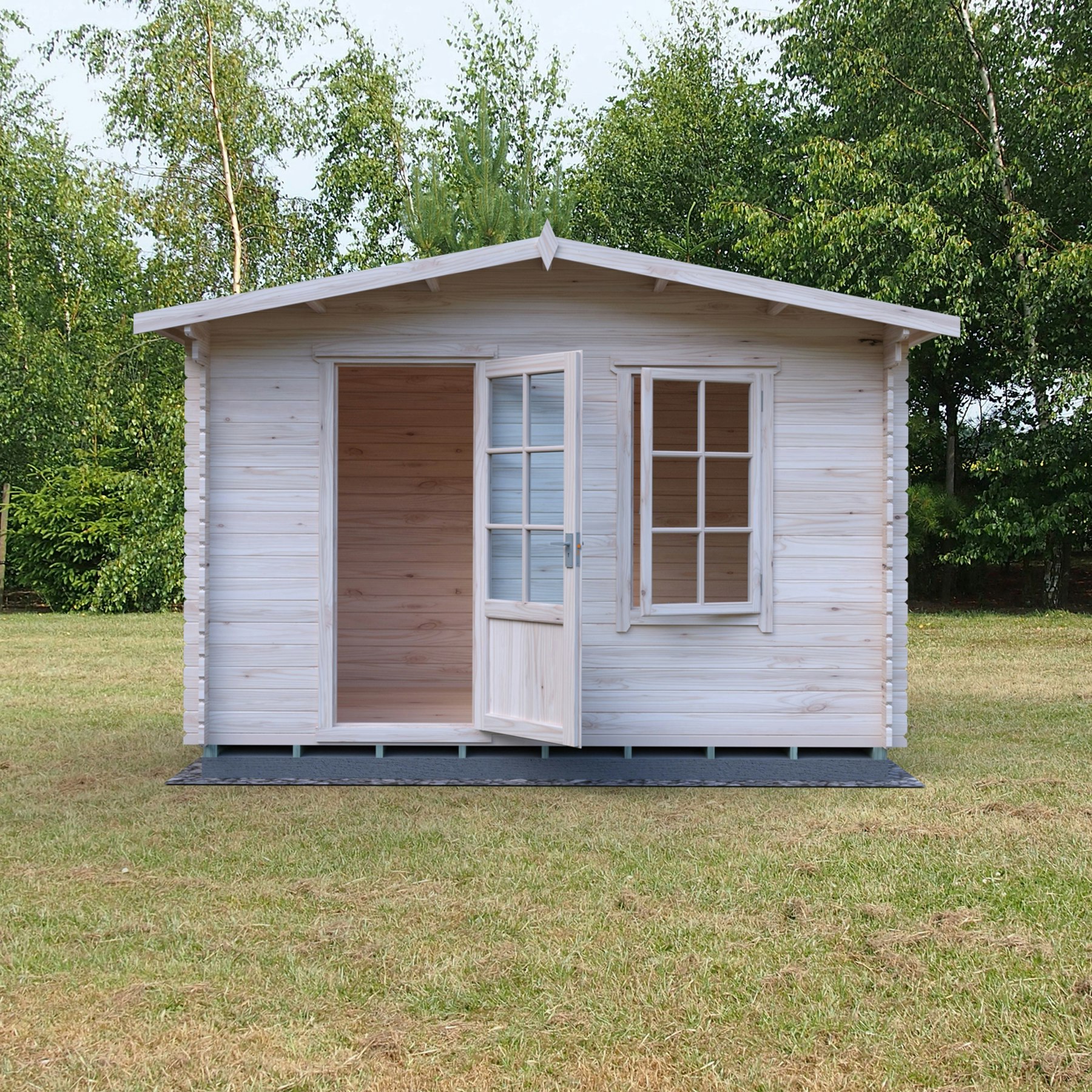 Rackhams Light 12X8 Bucknells Log Cabin 28Mm Cladding