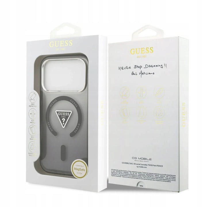Guess Black Iml Gradient Triangle Logo Case With Magsafe For Iphone 17 Pro Max 6.9" - Guhmp17xhgtmlcgk