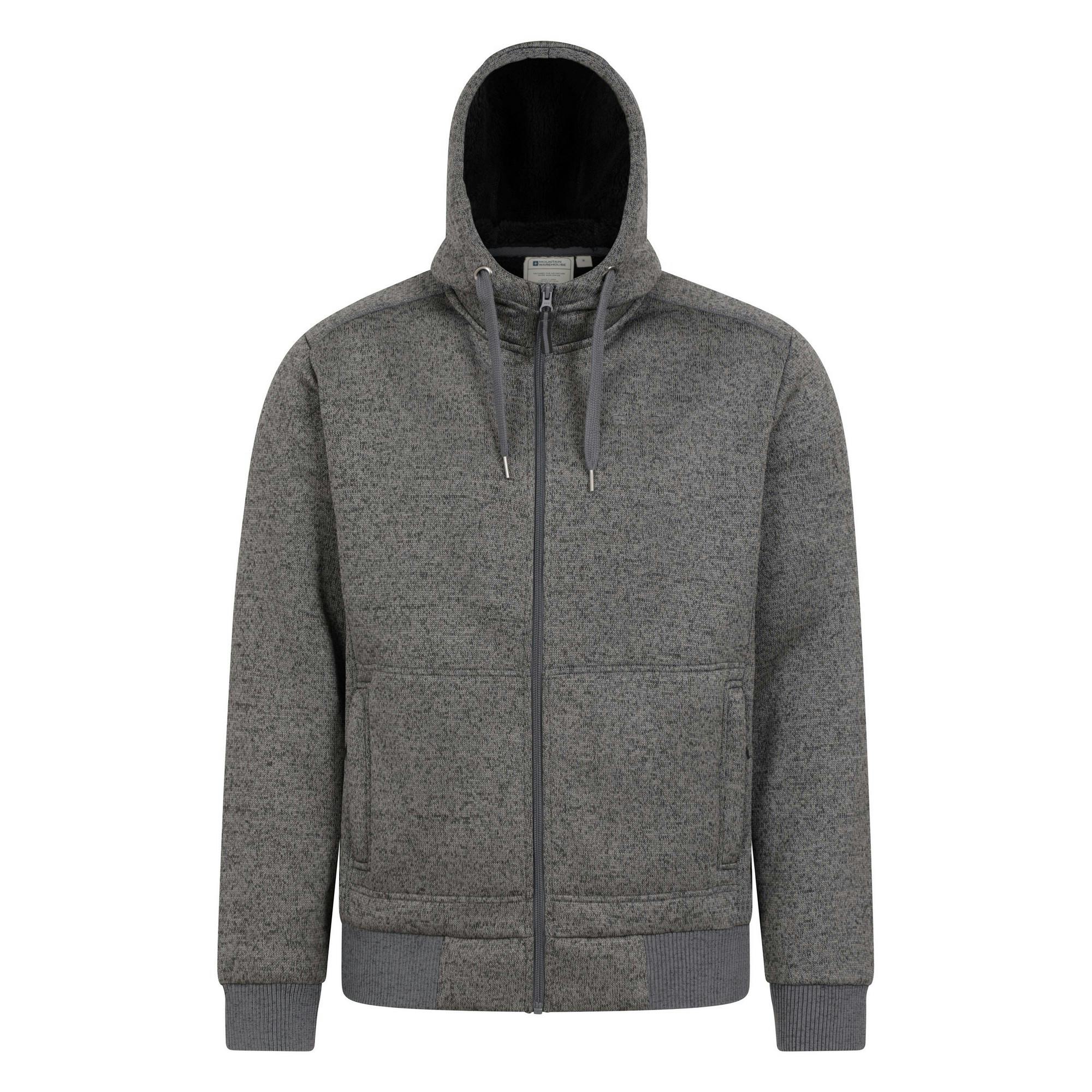 Mountain Warehouse Men's Black Nevis Ii Faux Fur Hoodie - Xs - 100% Polyester
