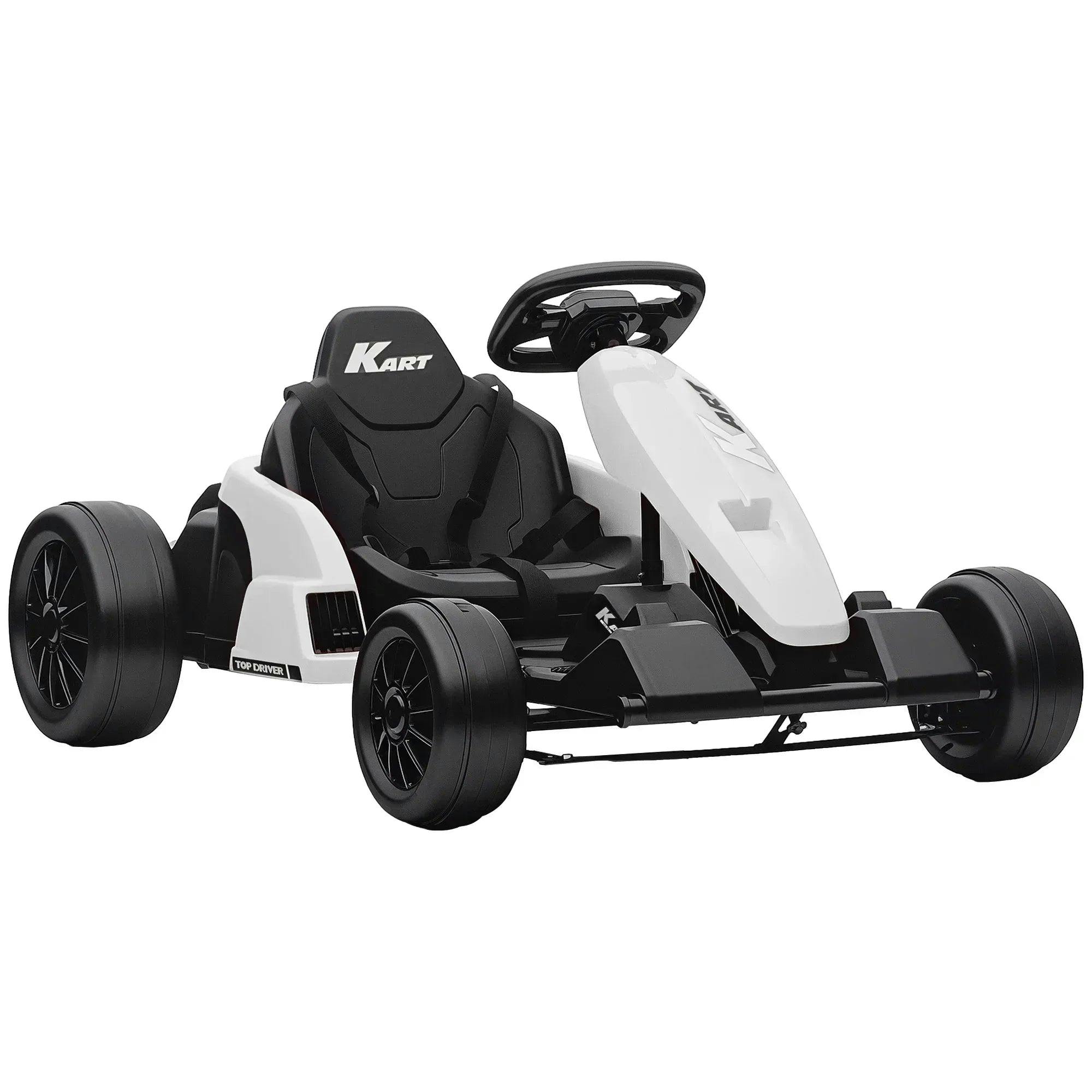 AIYAPLAY Electric Go Kart - 24V - White - Adjustable Seat - Kids - Image 4