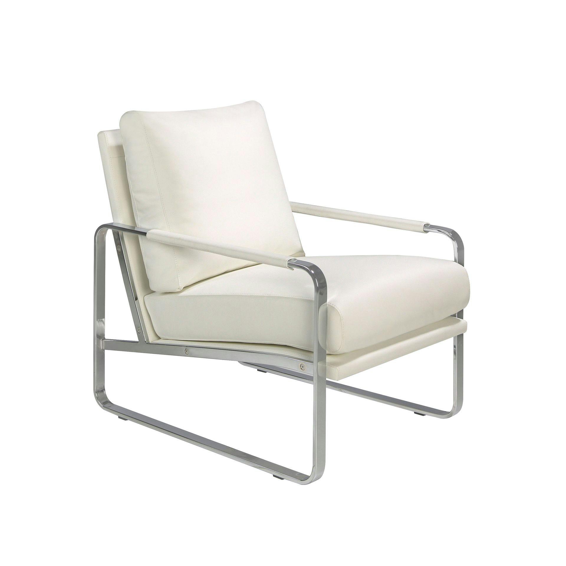 Rackhams White Leatherette Armchair 5026 - Modern - Yes - No