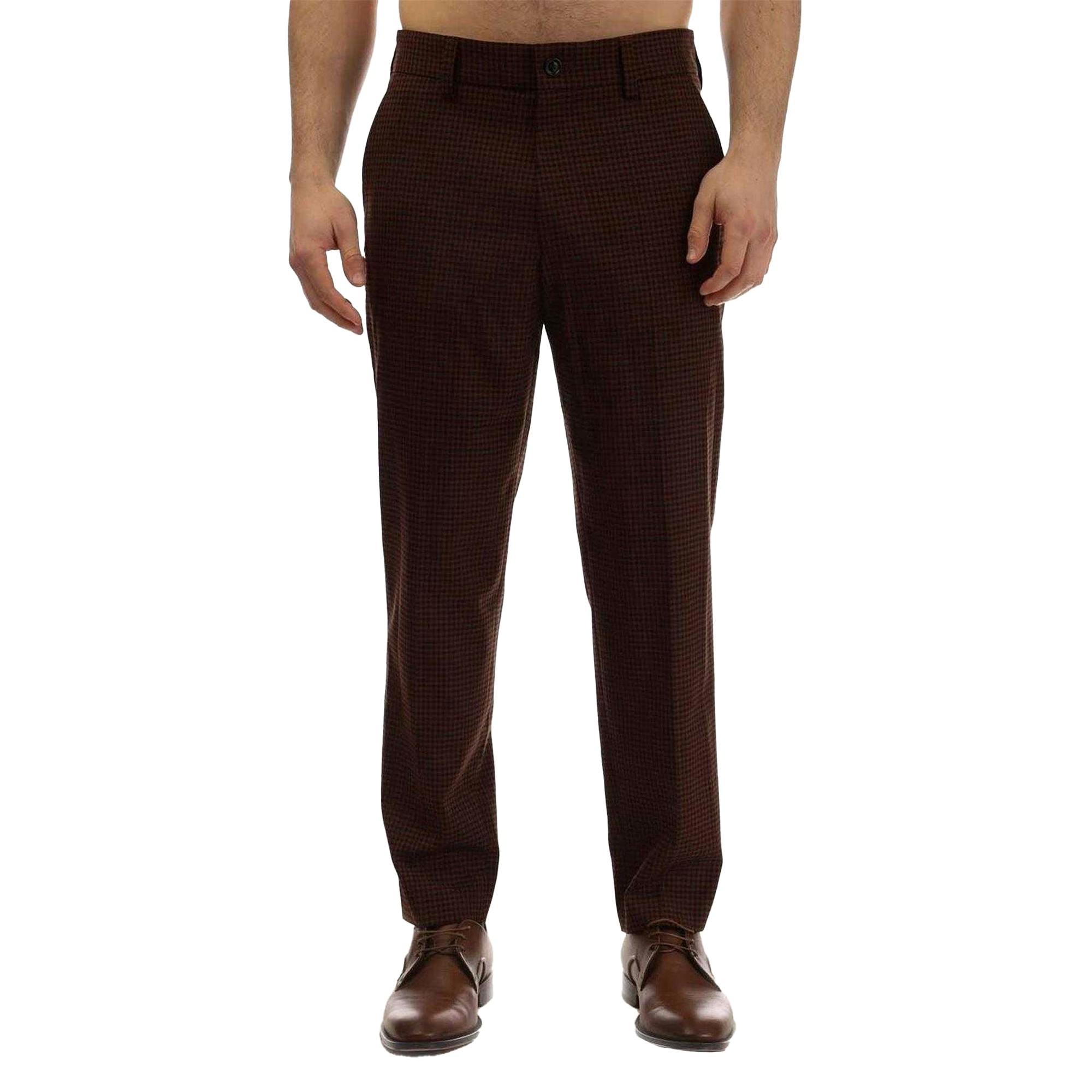 Boss Men's Brown Perin3 Trousers - 30R - 98% Virgin Wool/2% Elastane