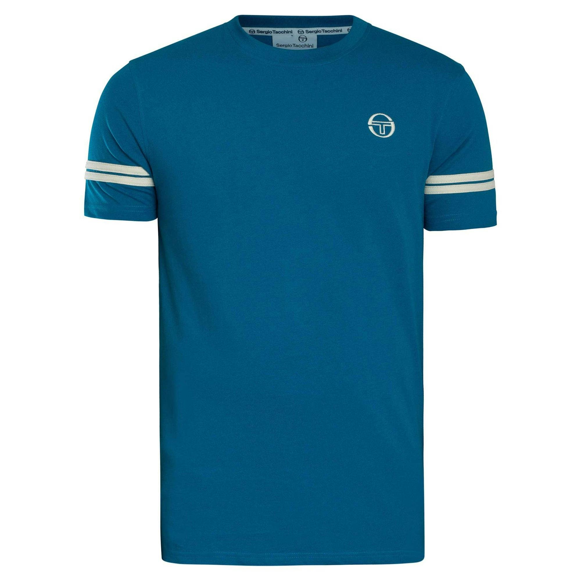Sergio Tacchini Blue Grello T-Shirt Mykonos /Gardenia - L