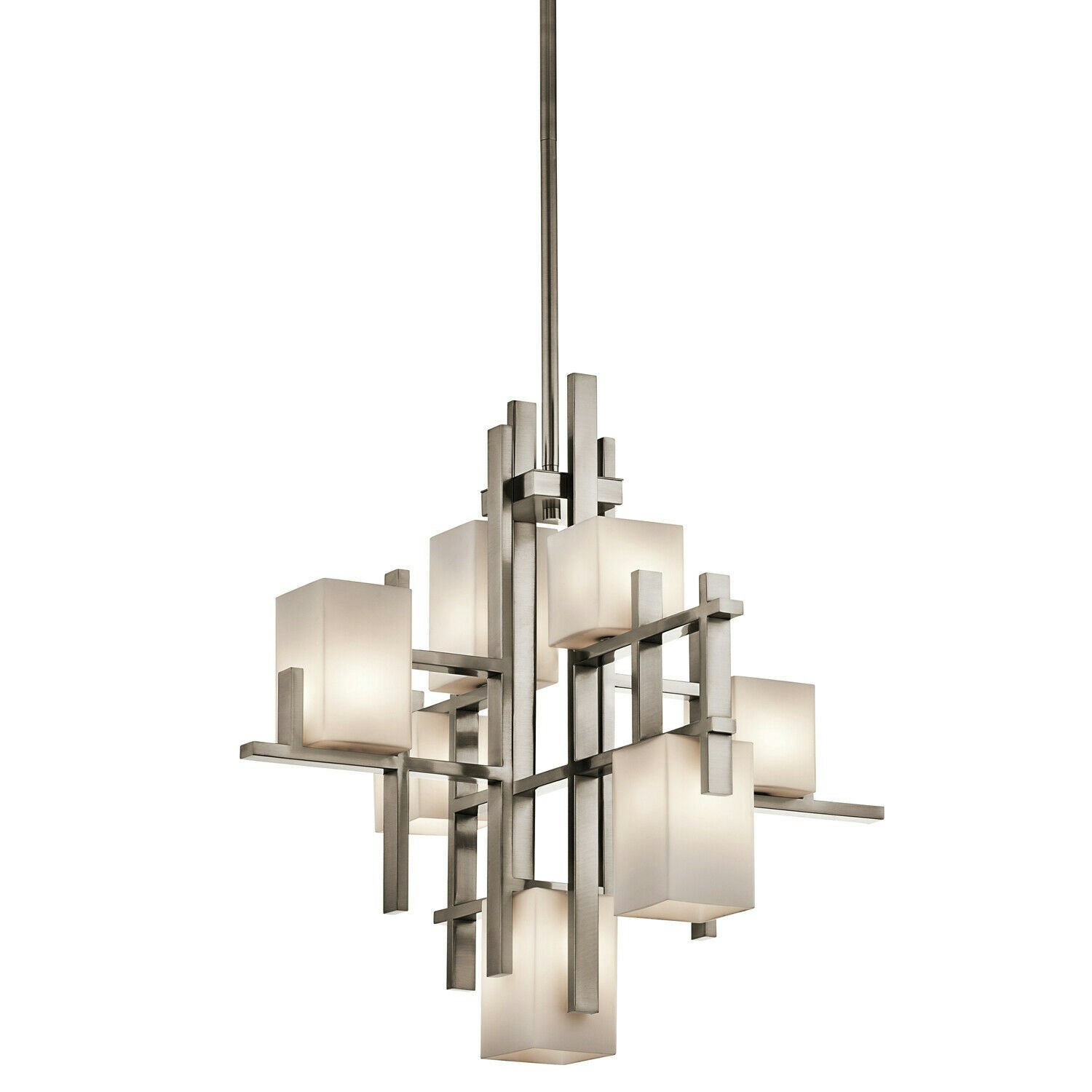 Rackhams Light Bulb Chandelier Hanging Pendant Classic Pewter Led G9 3.5W Bulb Size 7
