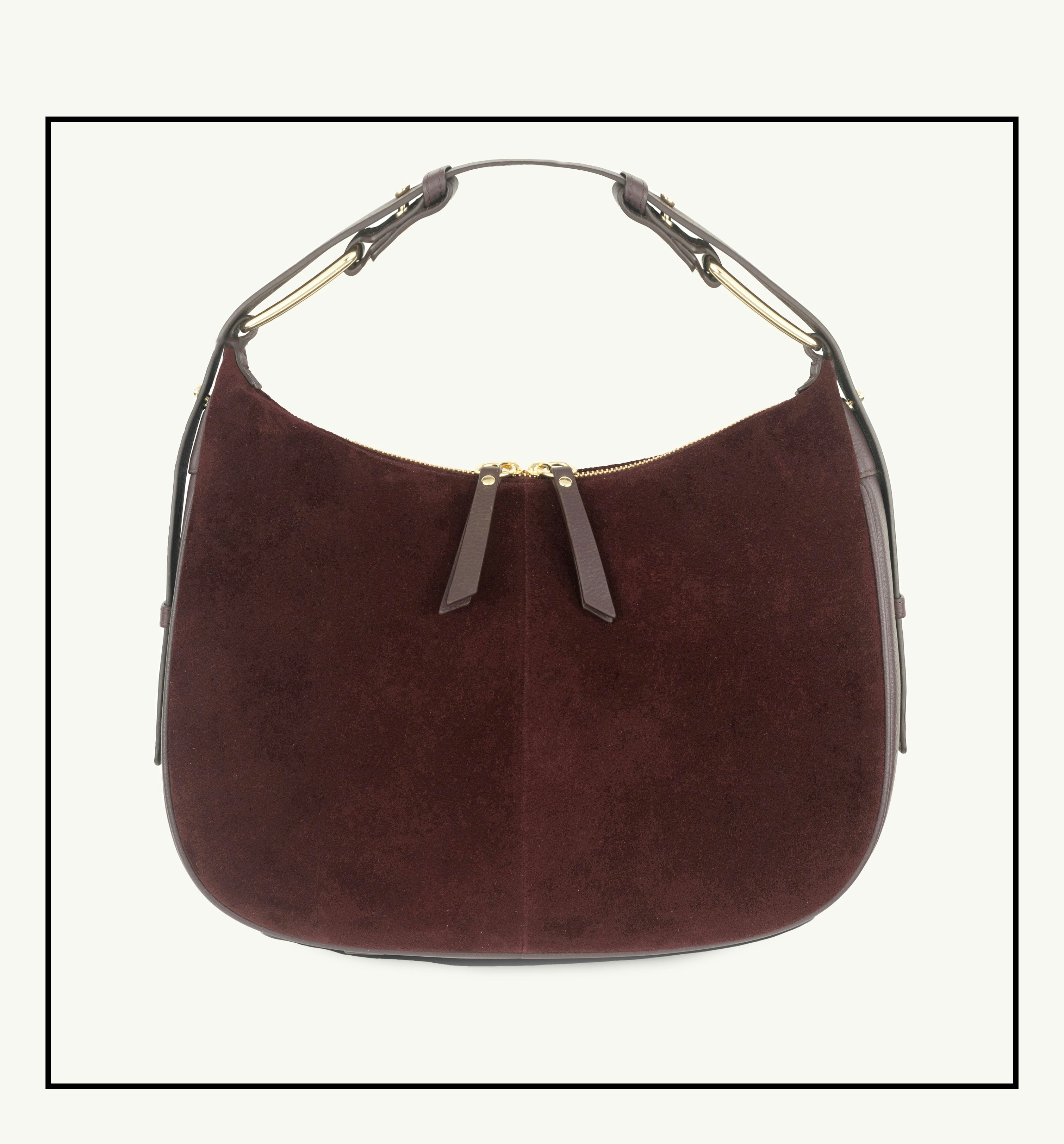 Apatchy London Burgundy The Charlie Suede Bag Small