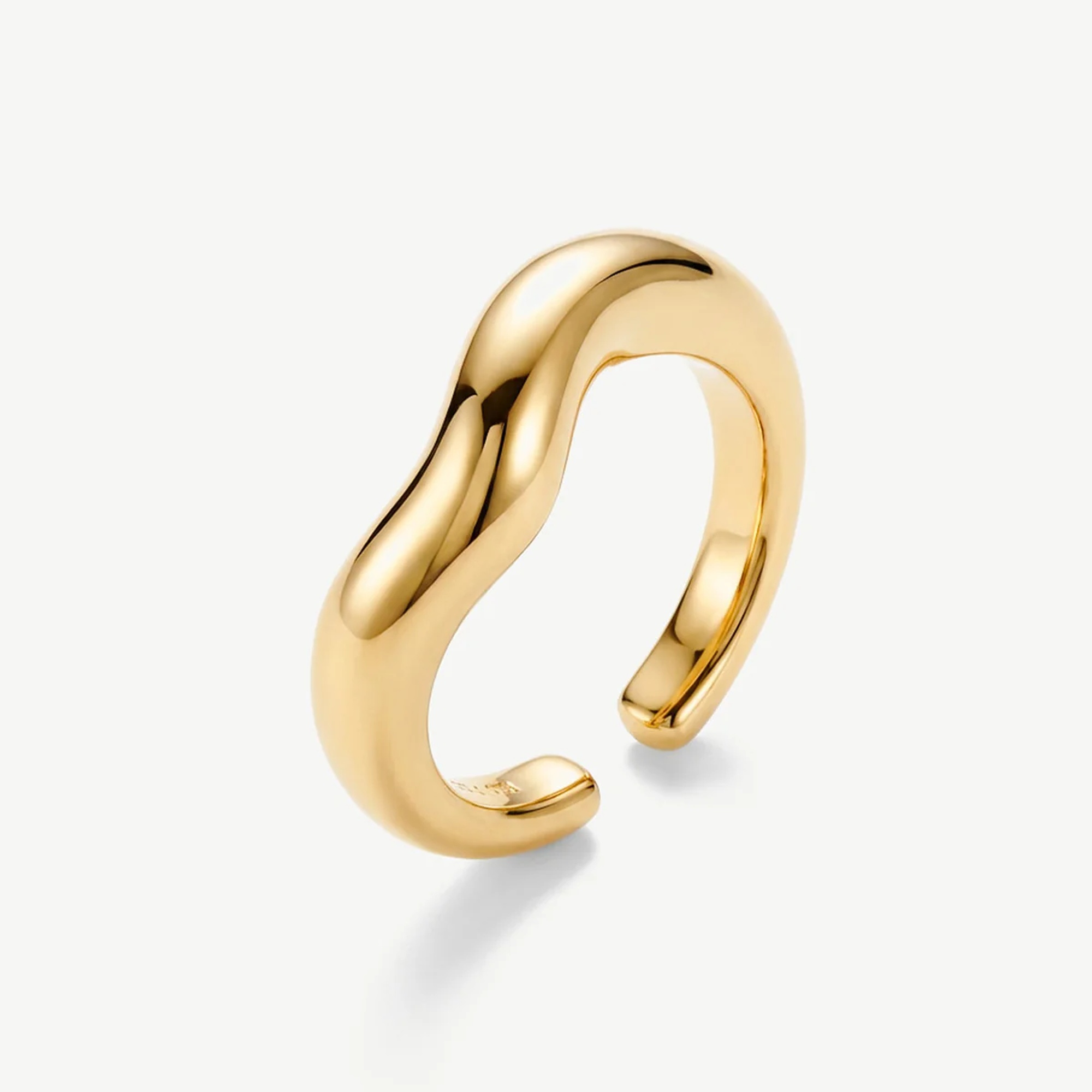 Muchv Gold Open Wave Ring