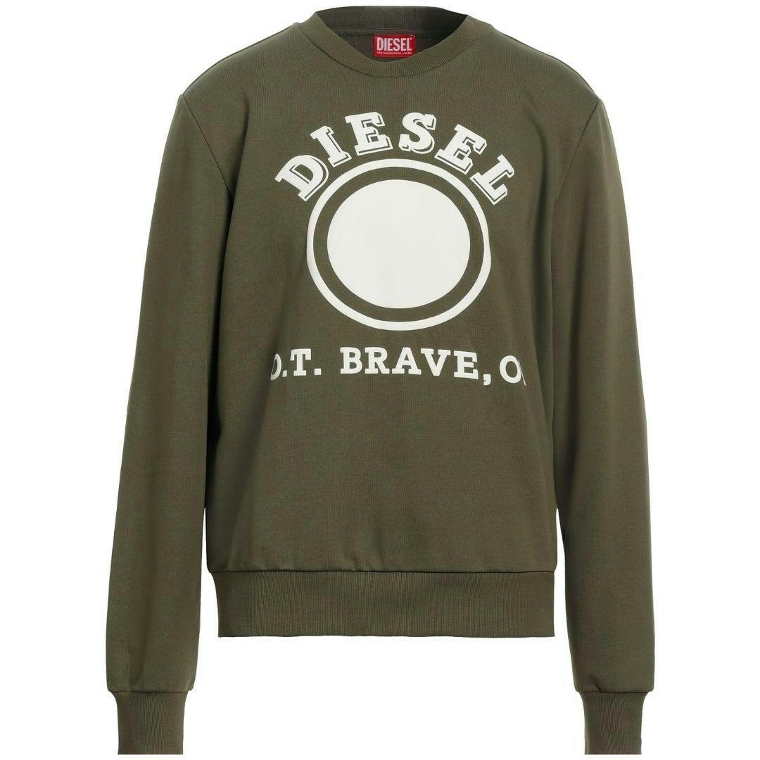 Diesel Men's Green Faded Dot Logo Sweatshirt - S - 100% Cotton