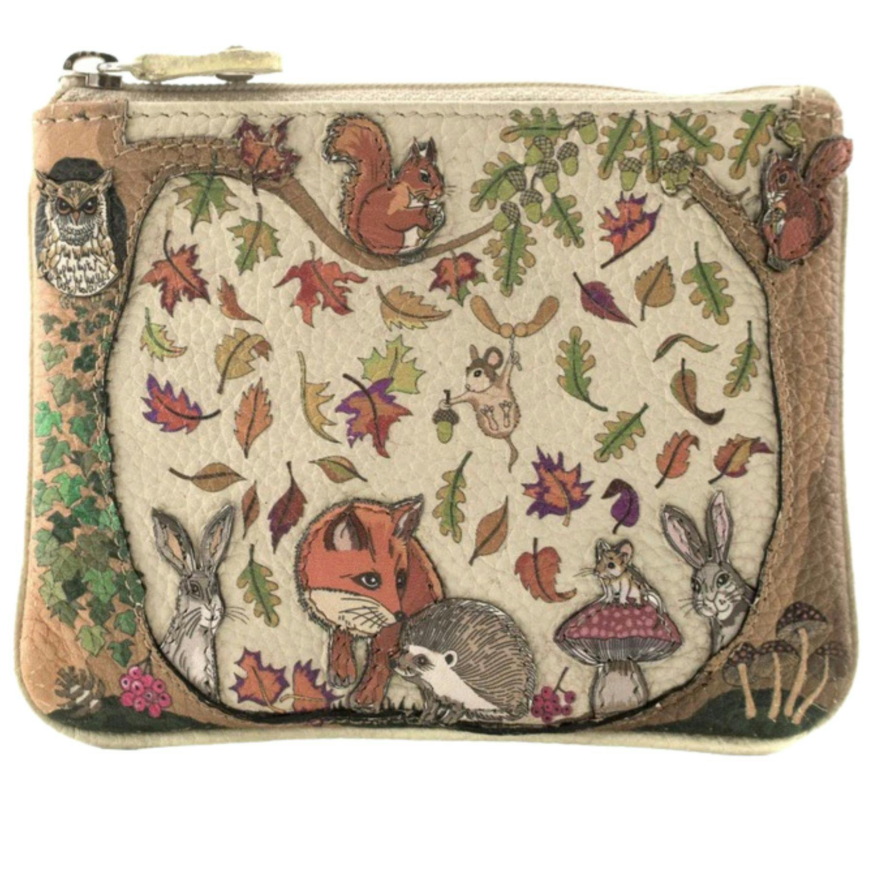 Mala Leather Foxglove Forest Leather Collection - Coin Purse - One Size - Oatmeal - Leather
