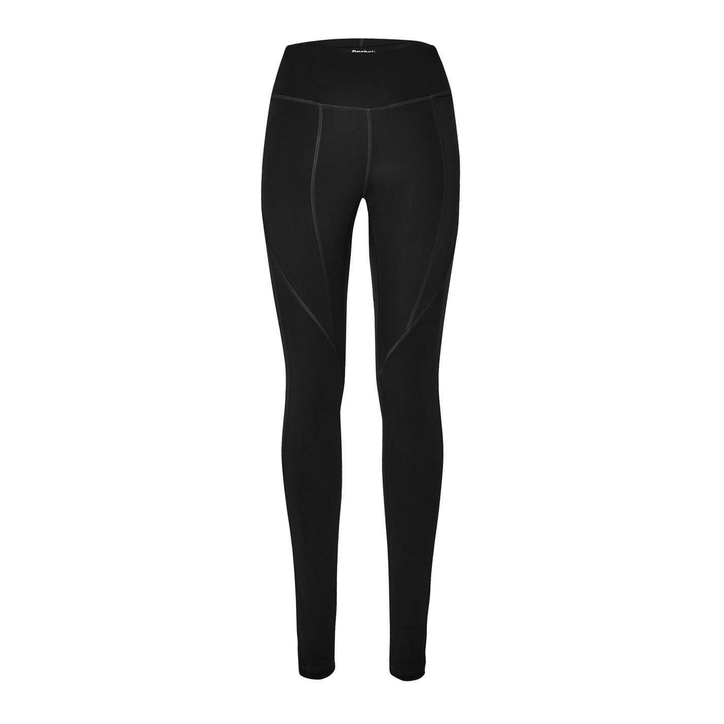 Reebok Women's Black Leggings - Night - 0 Uk - 2 Uk - Night - 91% Polyester/9% Elastane