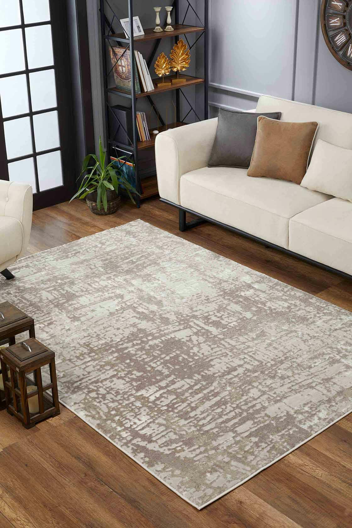 Rackhams Light Carved Rug Serenity 211 - Stone - 60Cm X 220Cm (2Ft X 7.2Ft)