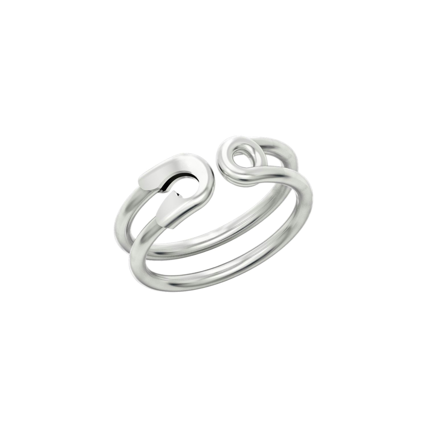 Spero London Silver Sterling Safety Pin Ring