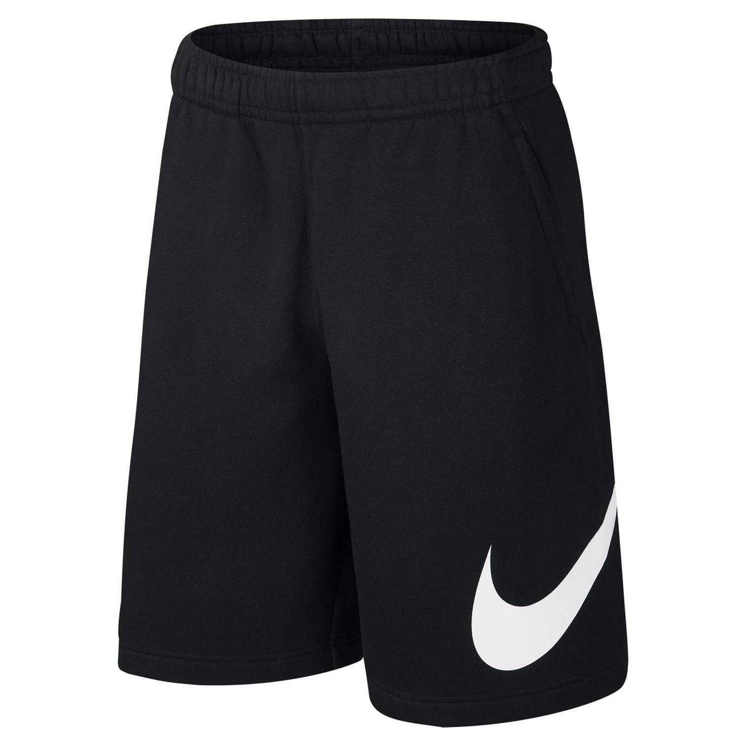 Nike Men's Black/White Club Fleece Sweat Shorts - M - 100% Mixed