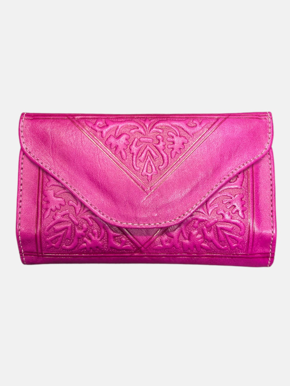 Berber Leather Pink Small Leather Tri-Fold Purse