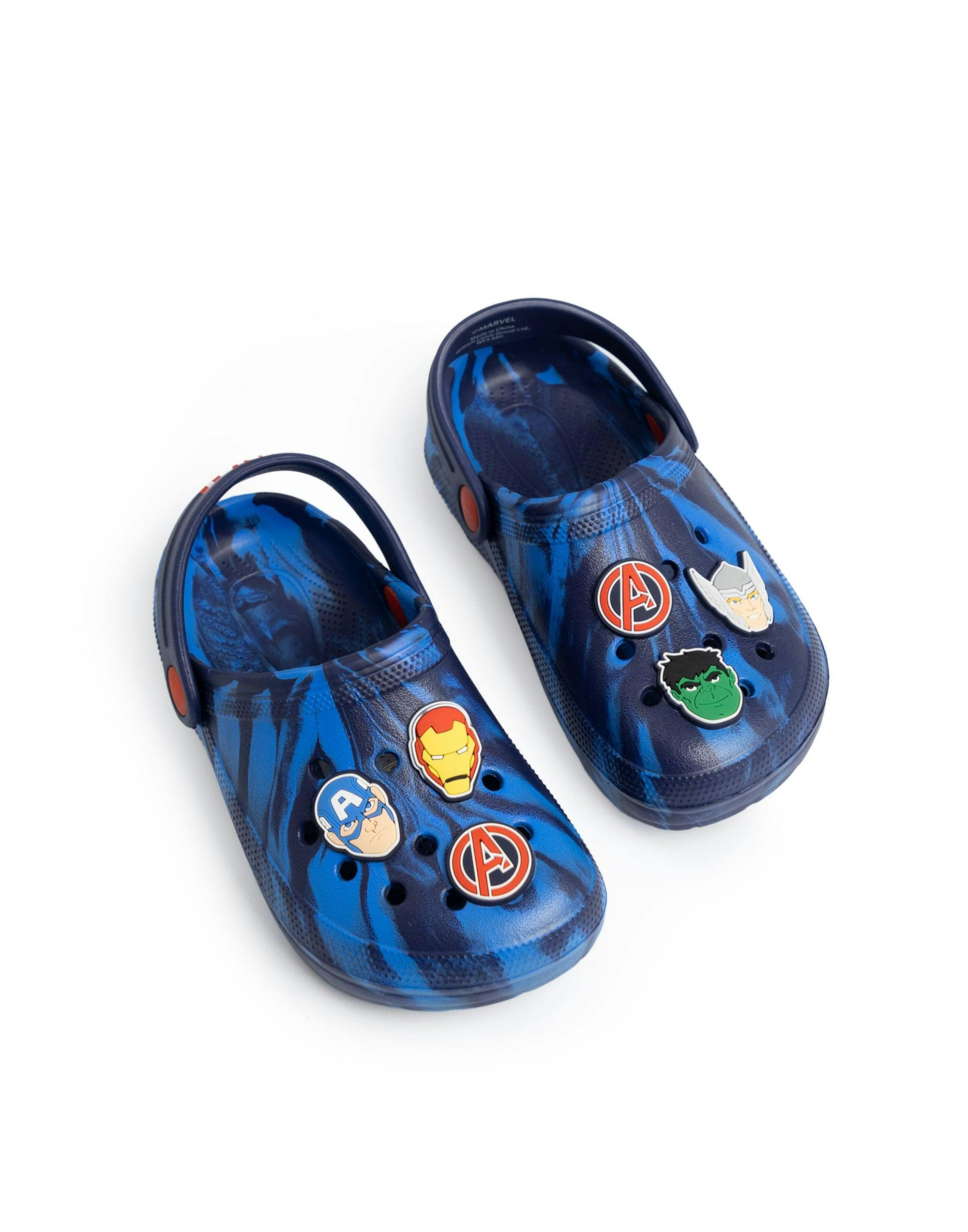 Vanilla Underground Boys Blue Marvel Avenger Multi Character Clogs - 12 Uk Child
