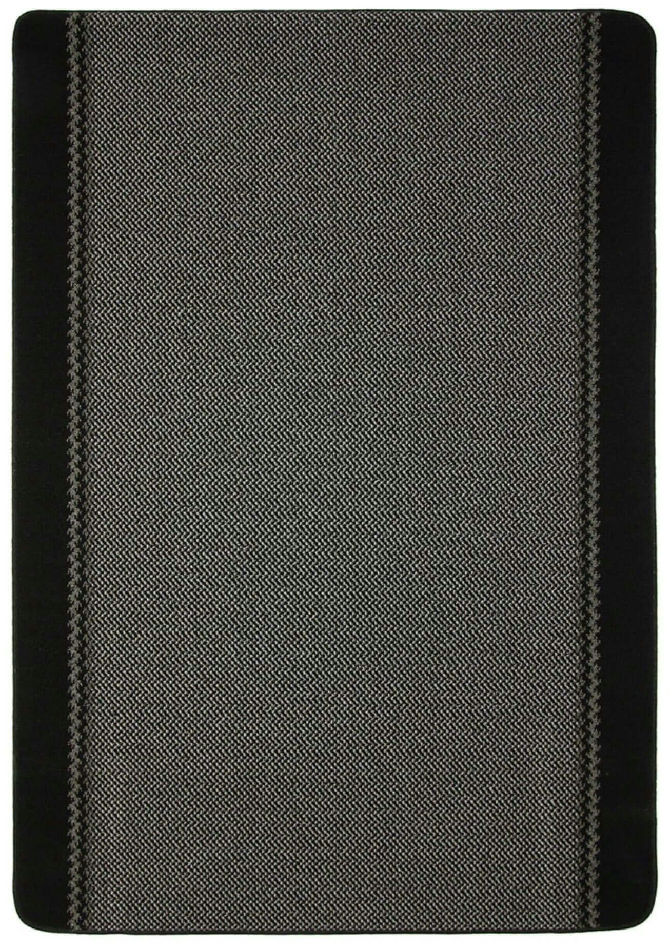 Rackhams Black Washable Bordered Rug | 116Bl - 133X190 Cm