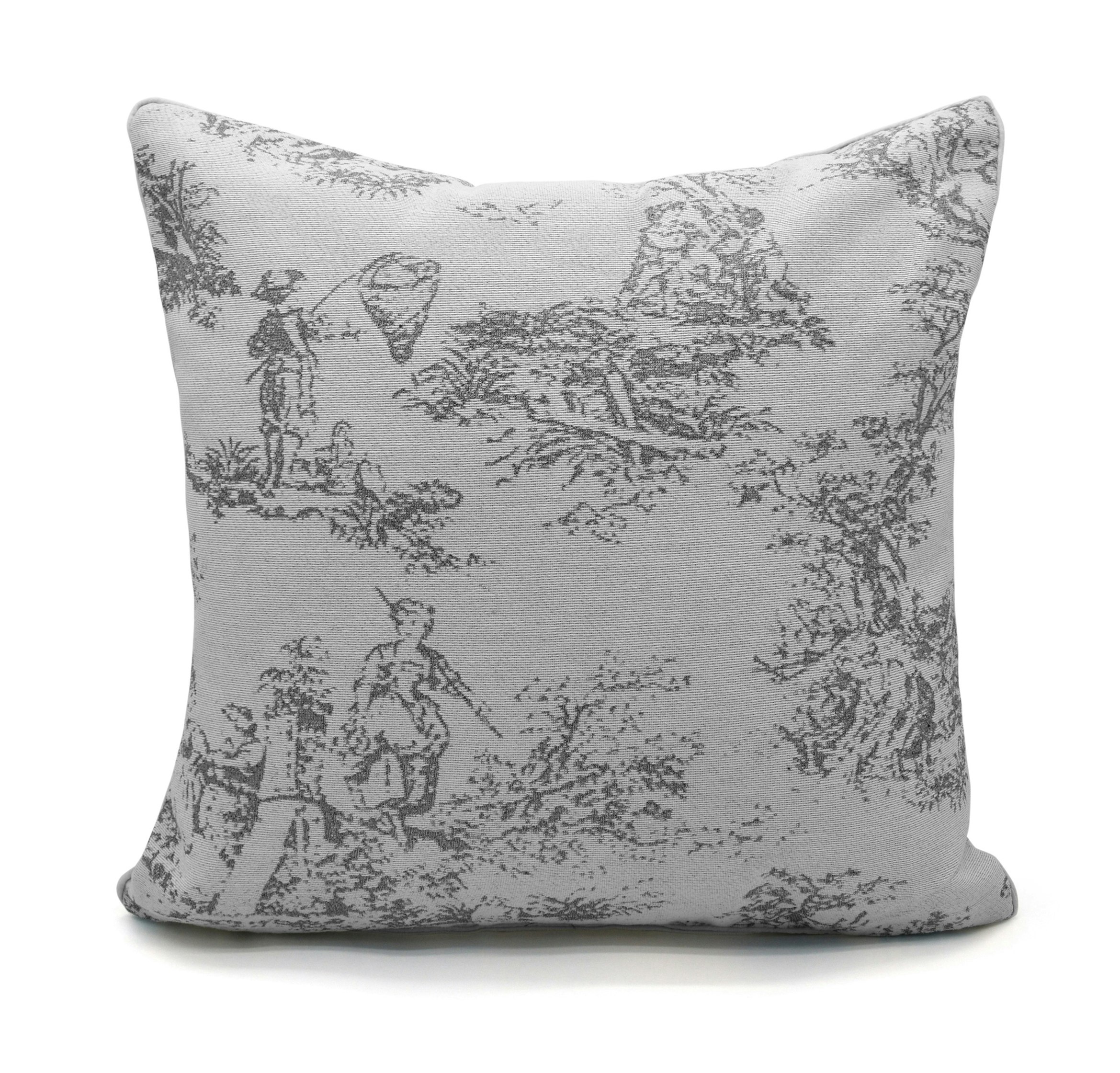 Velosso Grey Traditional Toille Cushion - 43Cm X 43Cm