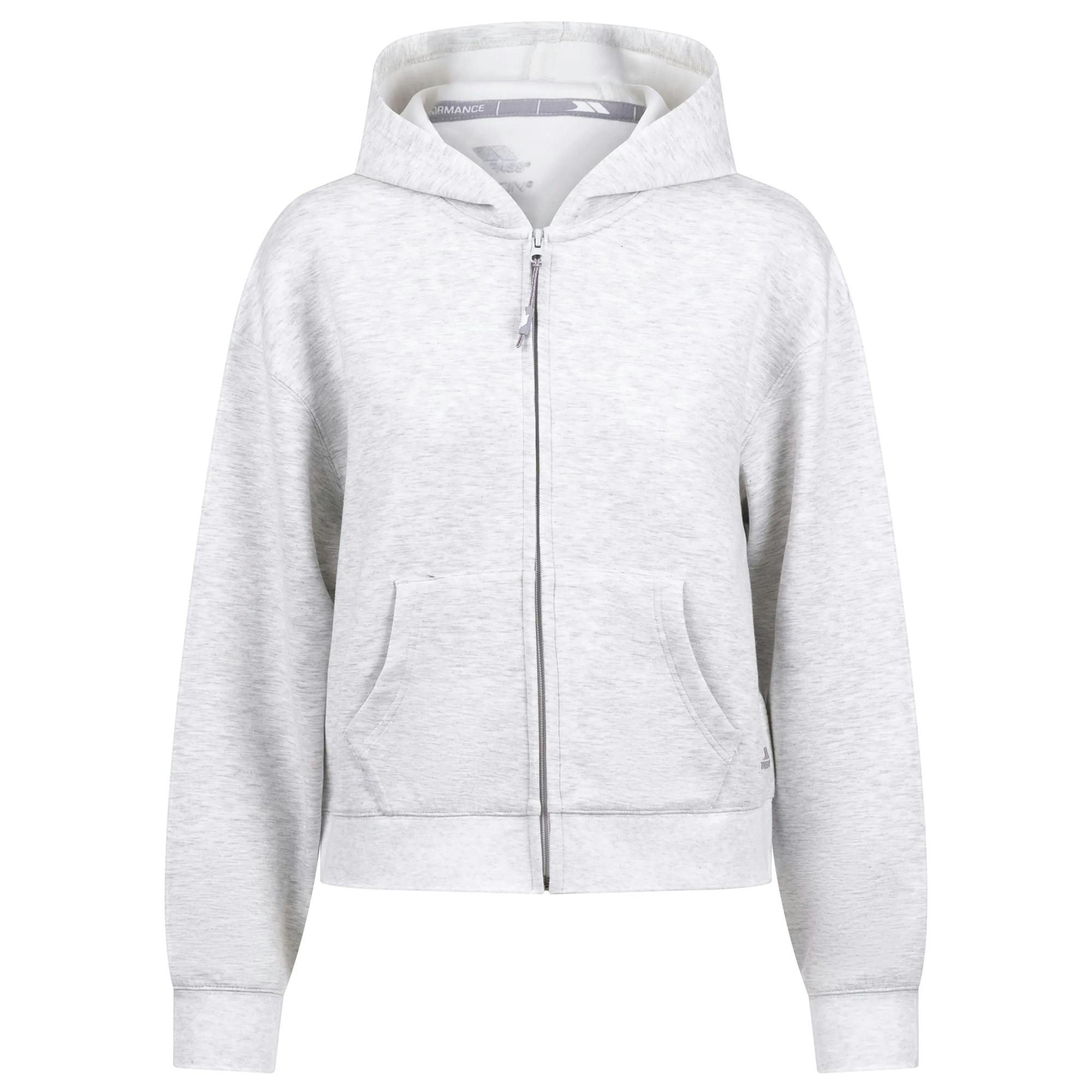 Trespass Women's Grey Sileas Active Full Zip Hoodie - Marl - L - Marl - 48% Modal/48% Polyester/4% Elastane