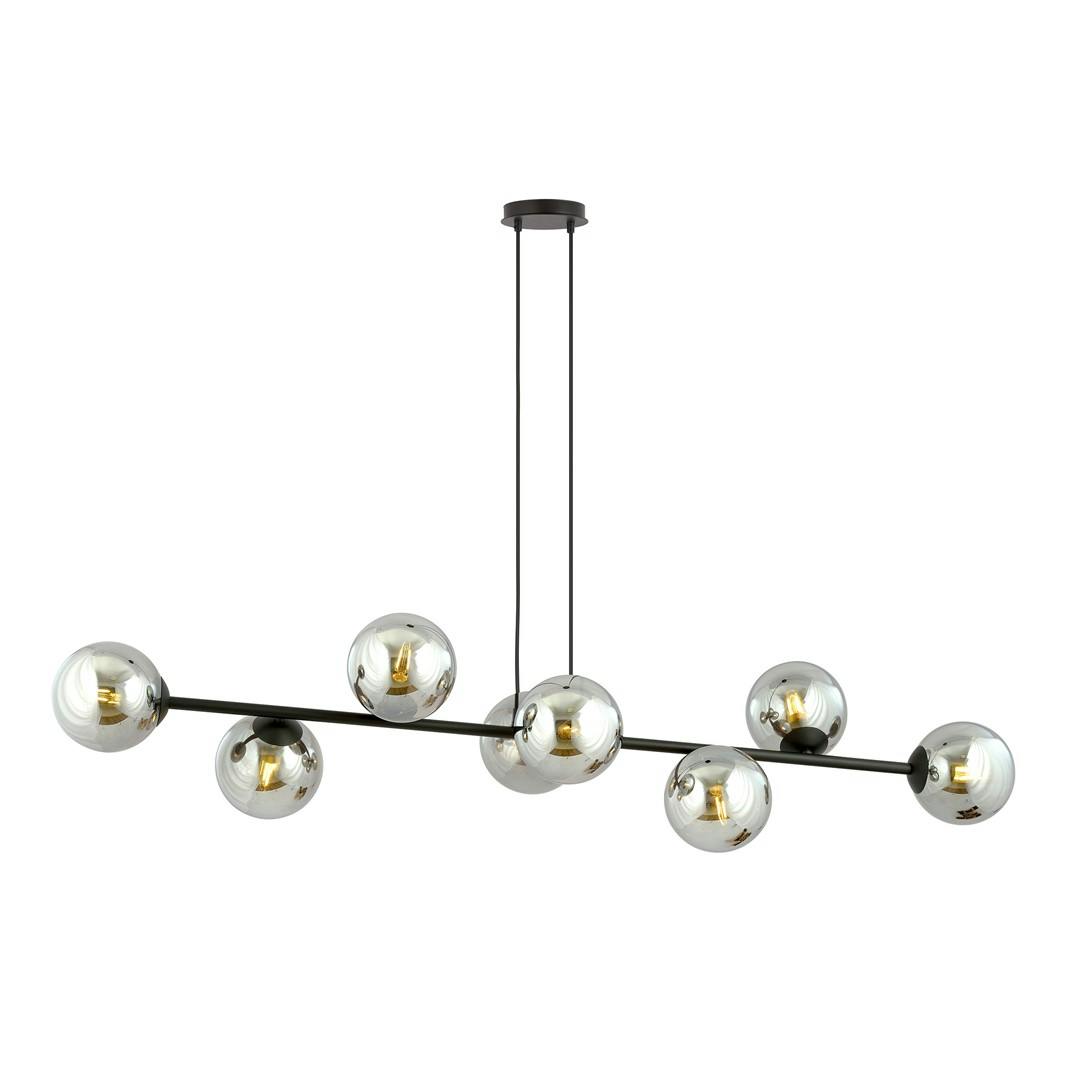 Rackhams Black Rossi Pendant Lamp 8 X E14 With Graphite Shade