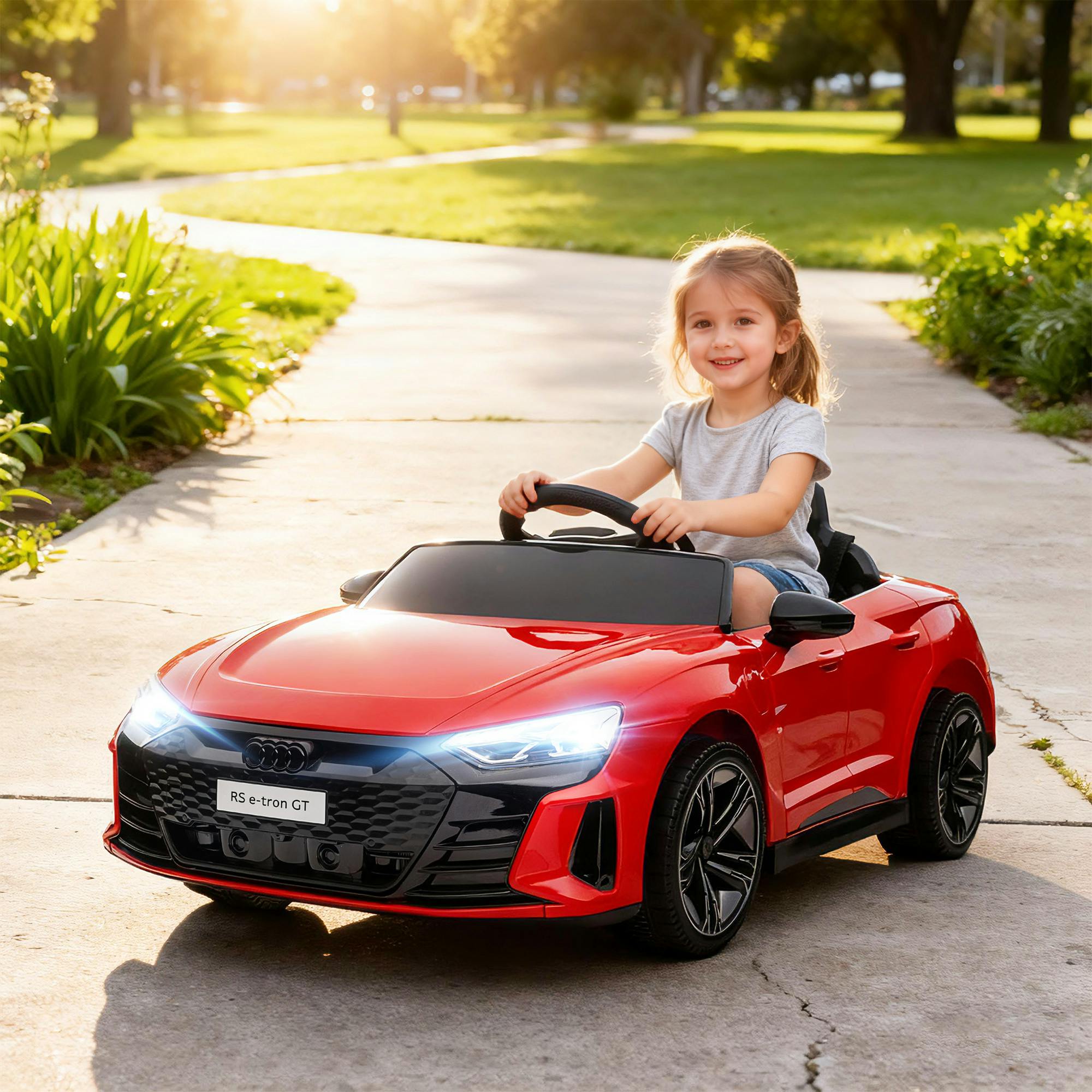 Homcom Audi Rs E-Tron Gt Licensed 12V Kids Electric Ride On W/ Remote, Red - Image 5