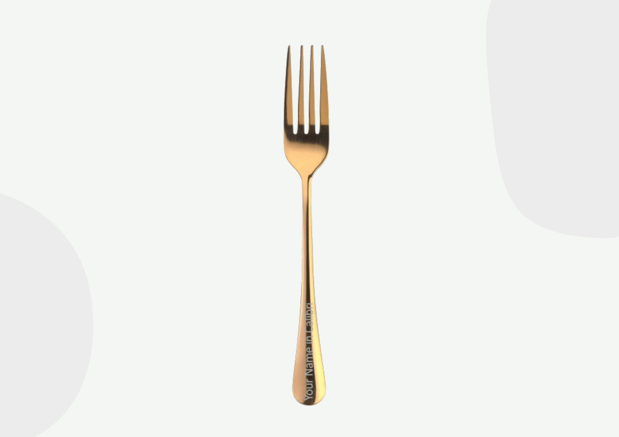 Rackhams Gold Personalised Stainless Steel Fork - Rose - Yes