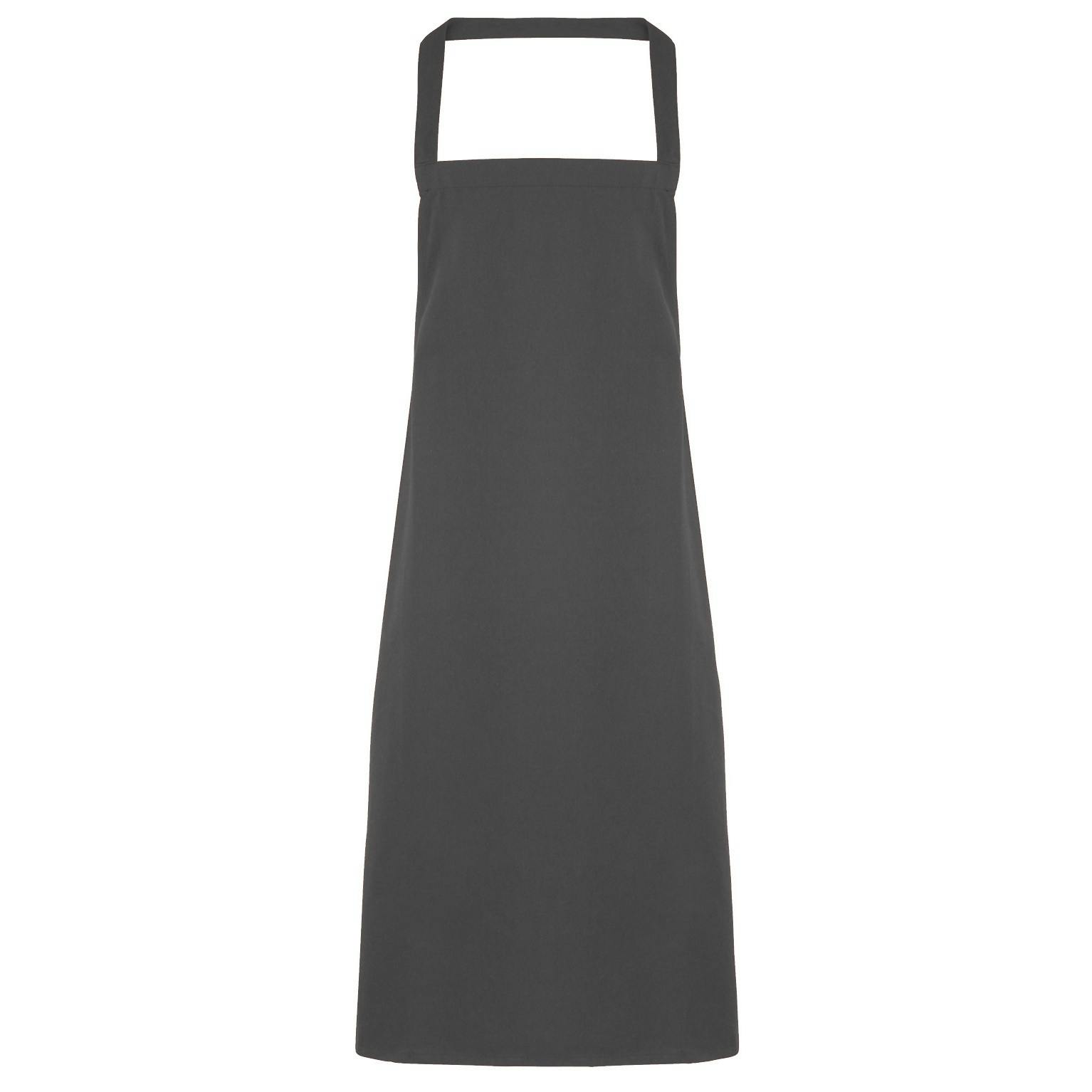 Premier Unisex Dark Grey Slim Apron (No Pocket) Workwear In - Image 2